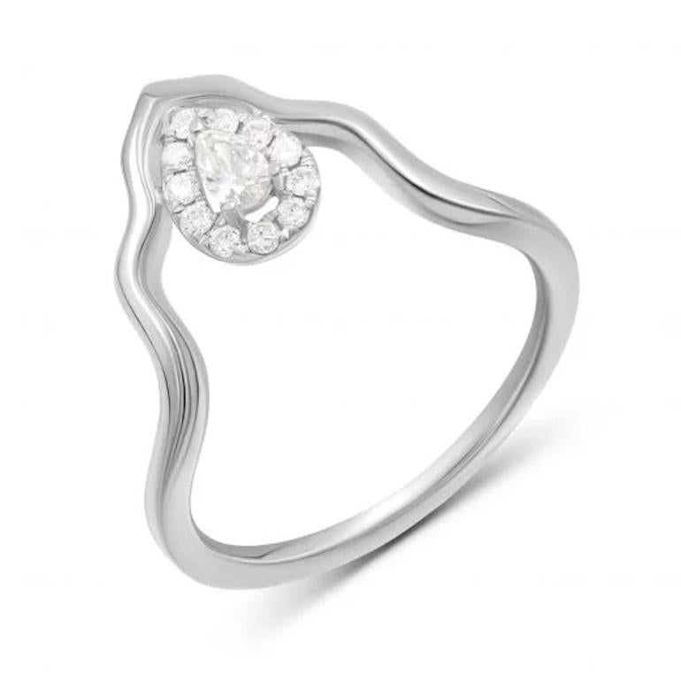 Original Weißer Diamantband Eleganter Ring aus Weißgold für Sie (Rundschliff) im Angebot