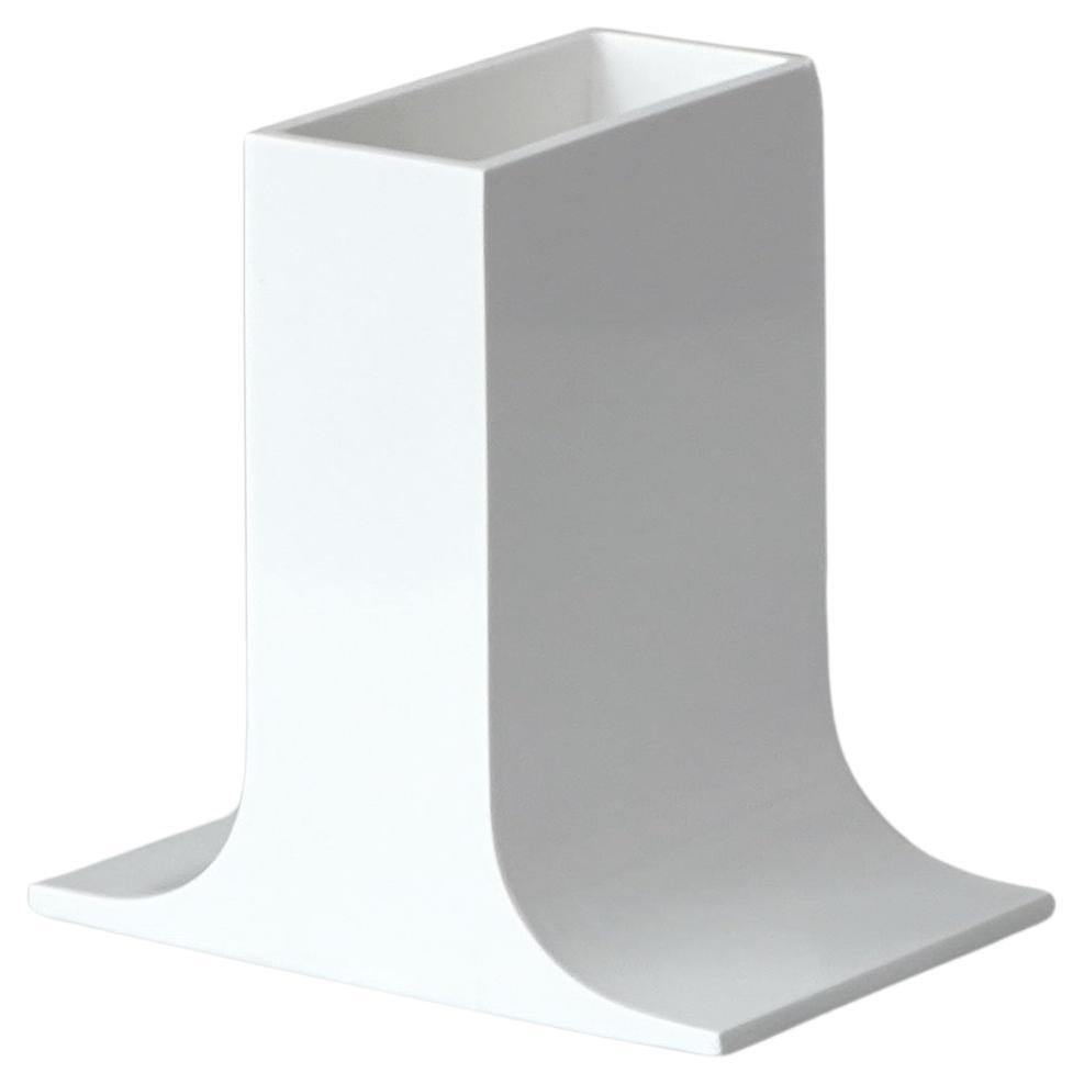 Original White 'Lampedusa' Vase by Enzo Mari for Danese Milano. Italy, 1960s
