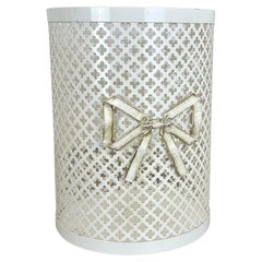Original white metal waste paper bin element in Matégot Style, France 1970s