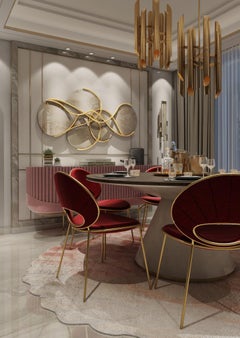 Original Wide Organic Mirror, Brass Effect