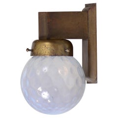 Antique Original Wiener Werkstaette, Hallmarked, Josef Hoffmann Brass Wall Lamp
