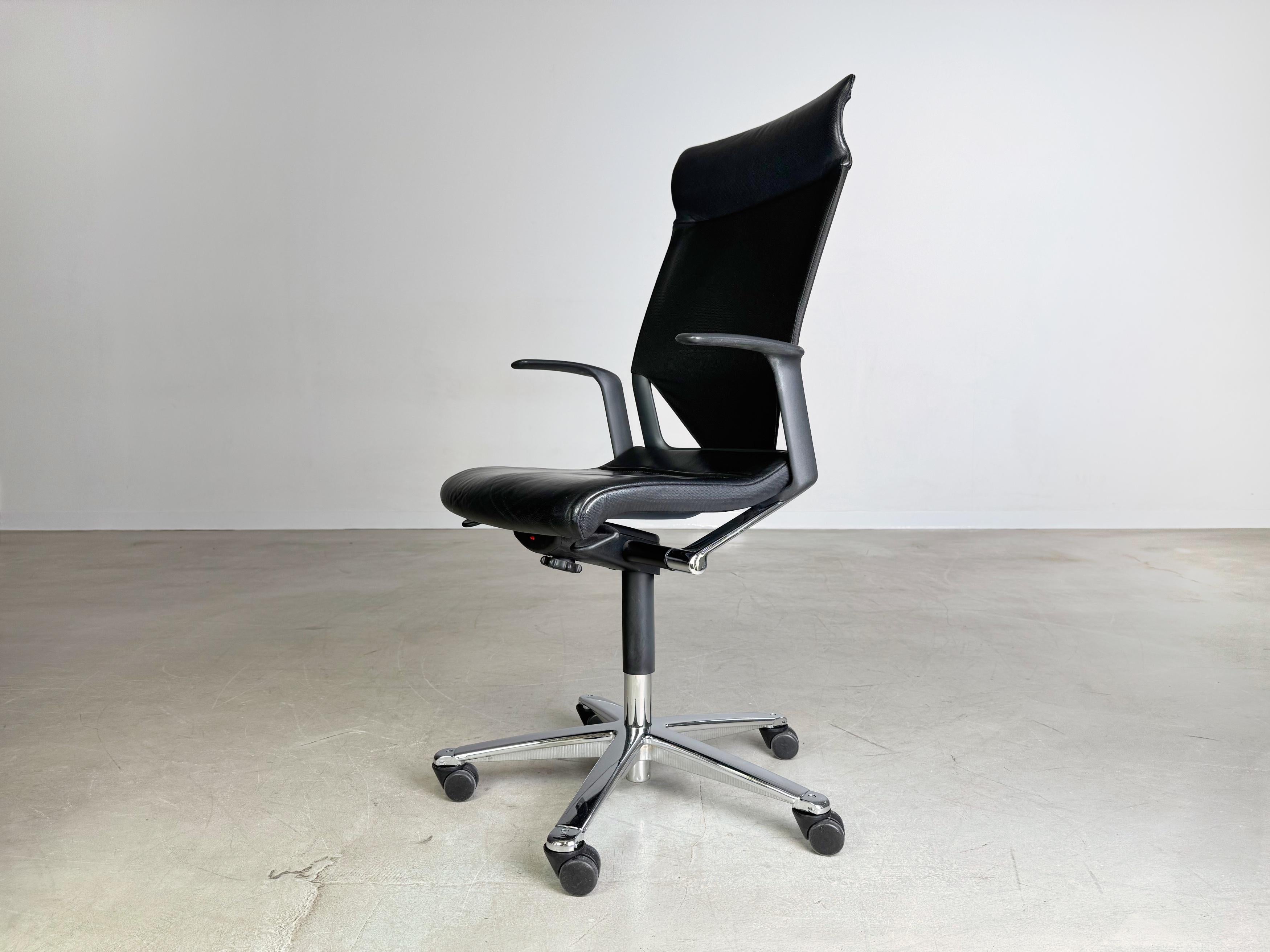 Acciaio Originale Wikhahn Modus Bürostuhl Leder Design Chefsessel Stuhl in vendita
