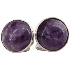 Vintage Cufflinks by William Spratling Silver and Amethyst from 1942