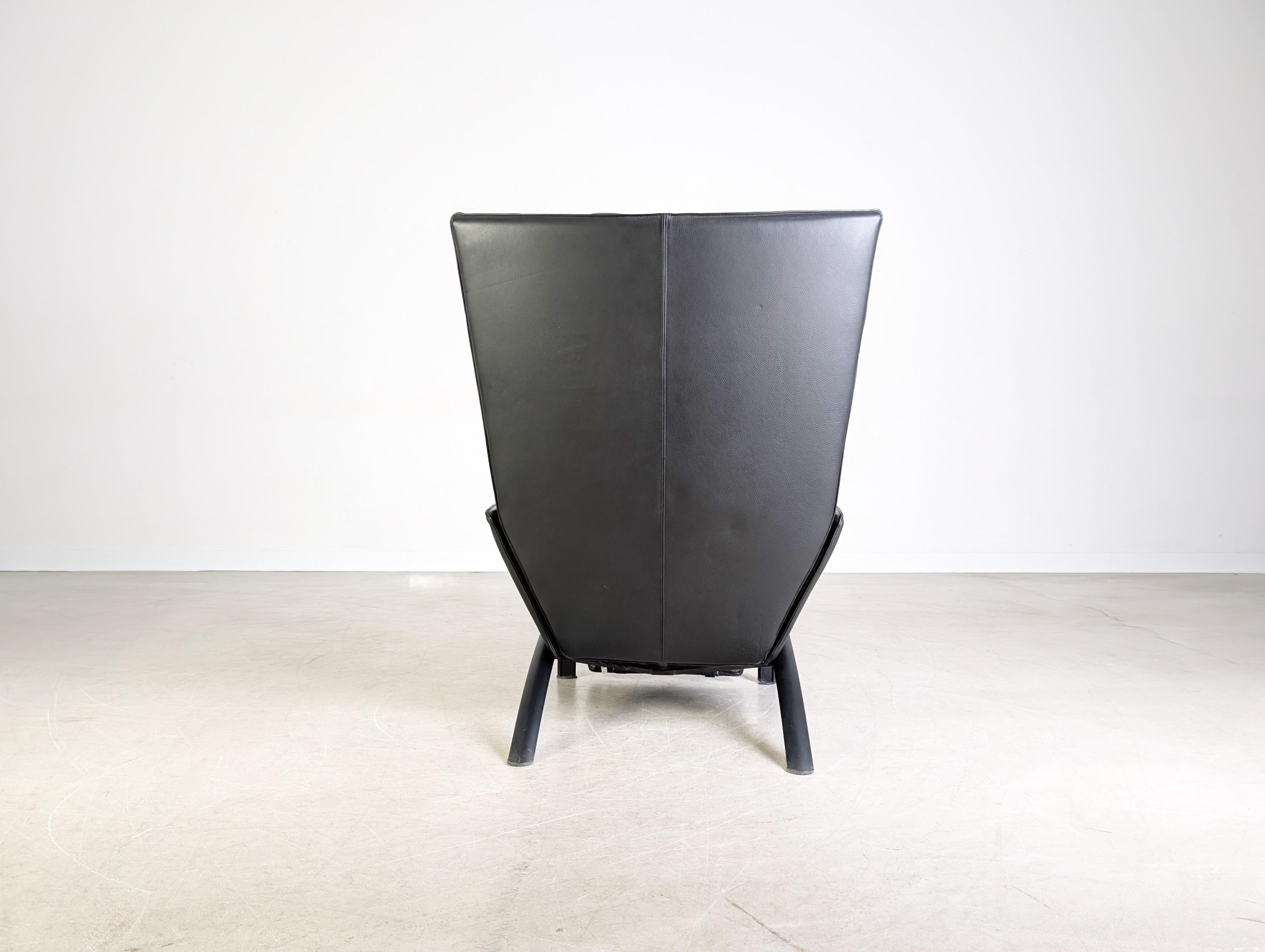 Original WK Wohnen Sessel Design Armlehnstuhl Leder schwarz Siglo XXI y contemporáneo en venta