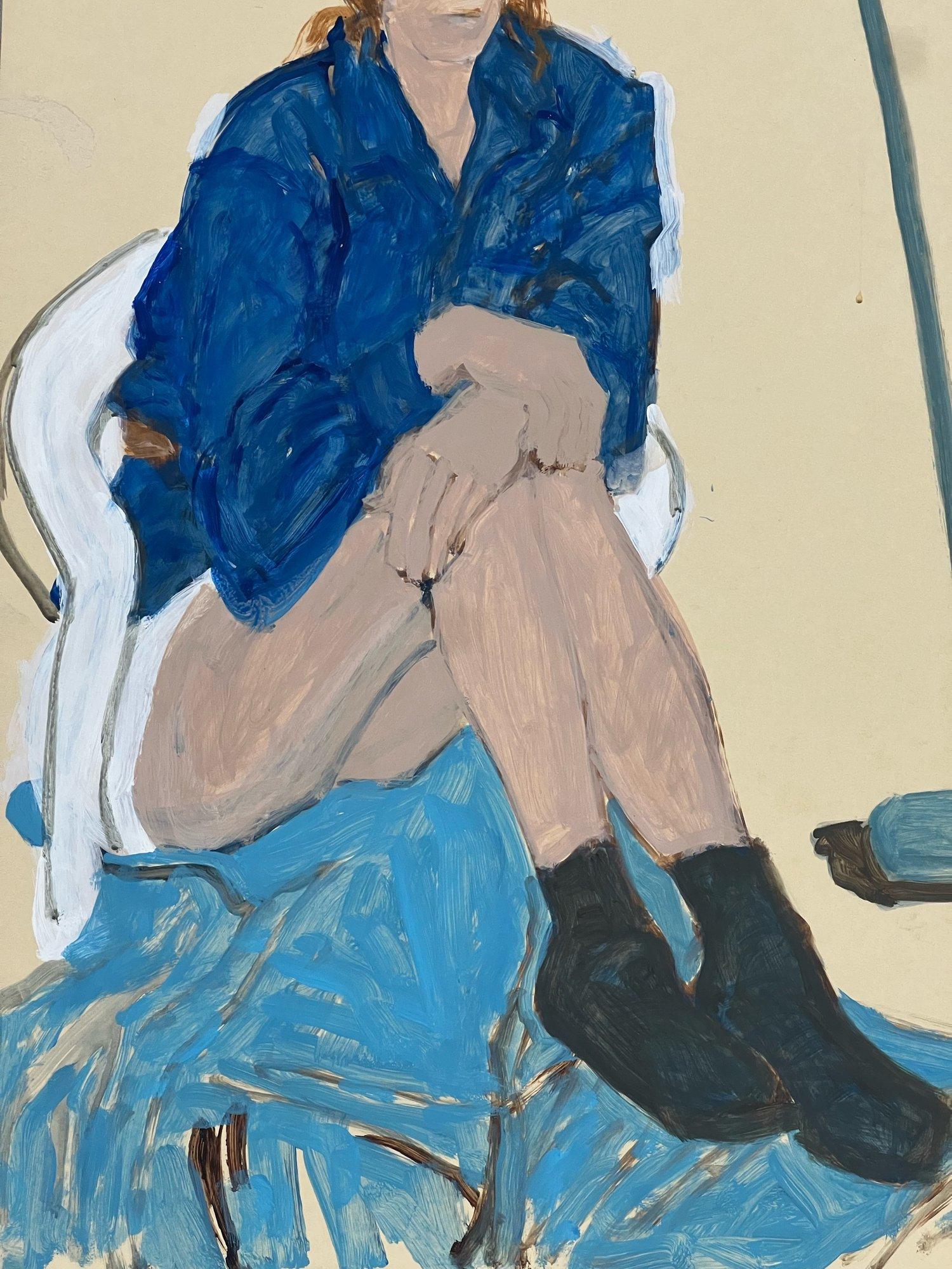 Original Woman with Broom Artwork by Jean Olds In Good Condition For Sale In Raleigh, NC