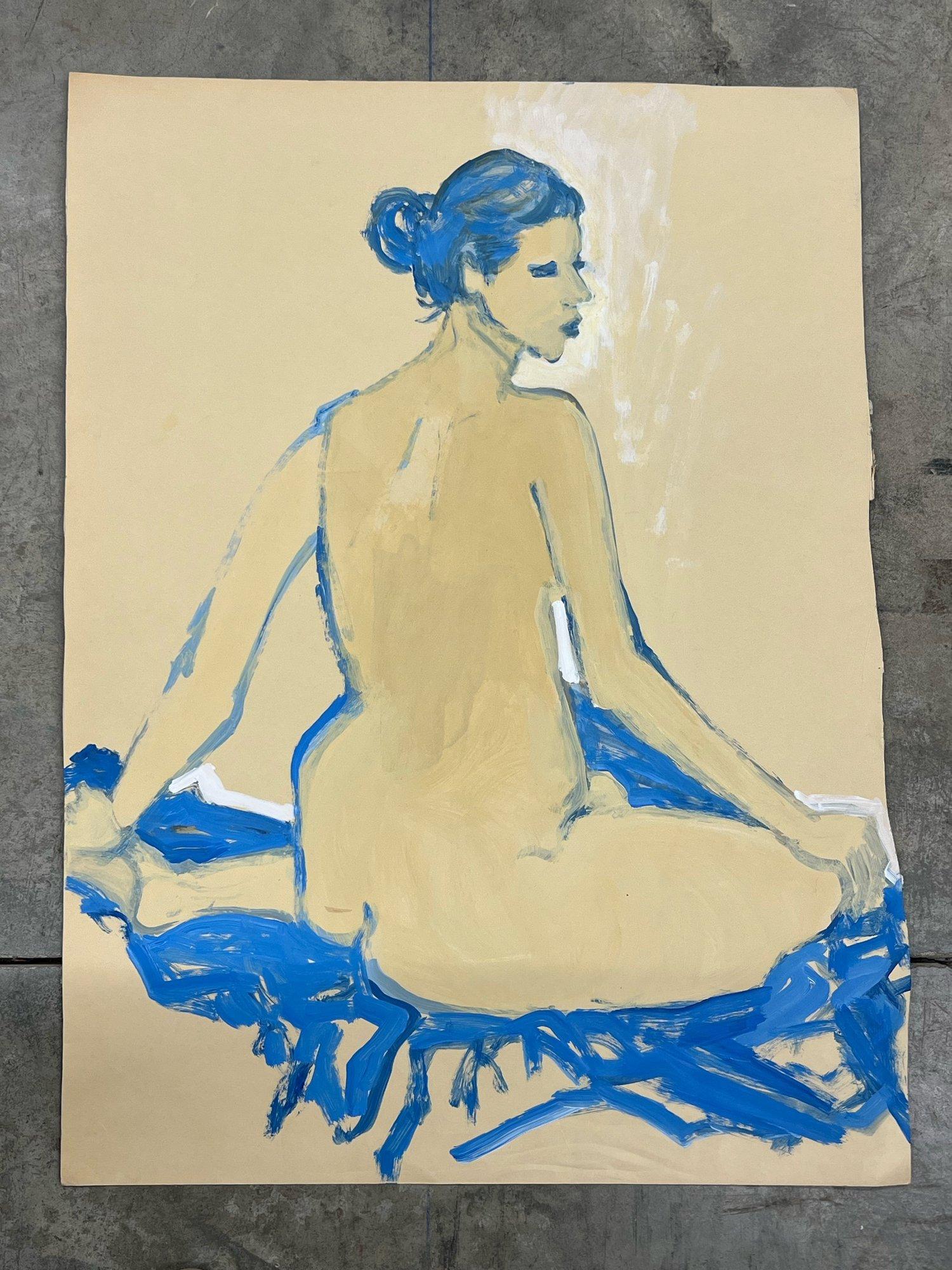 Original Woman with Broom Artwork by Jean Olds For Sale 1