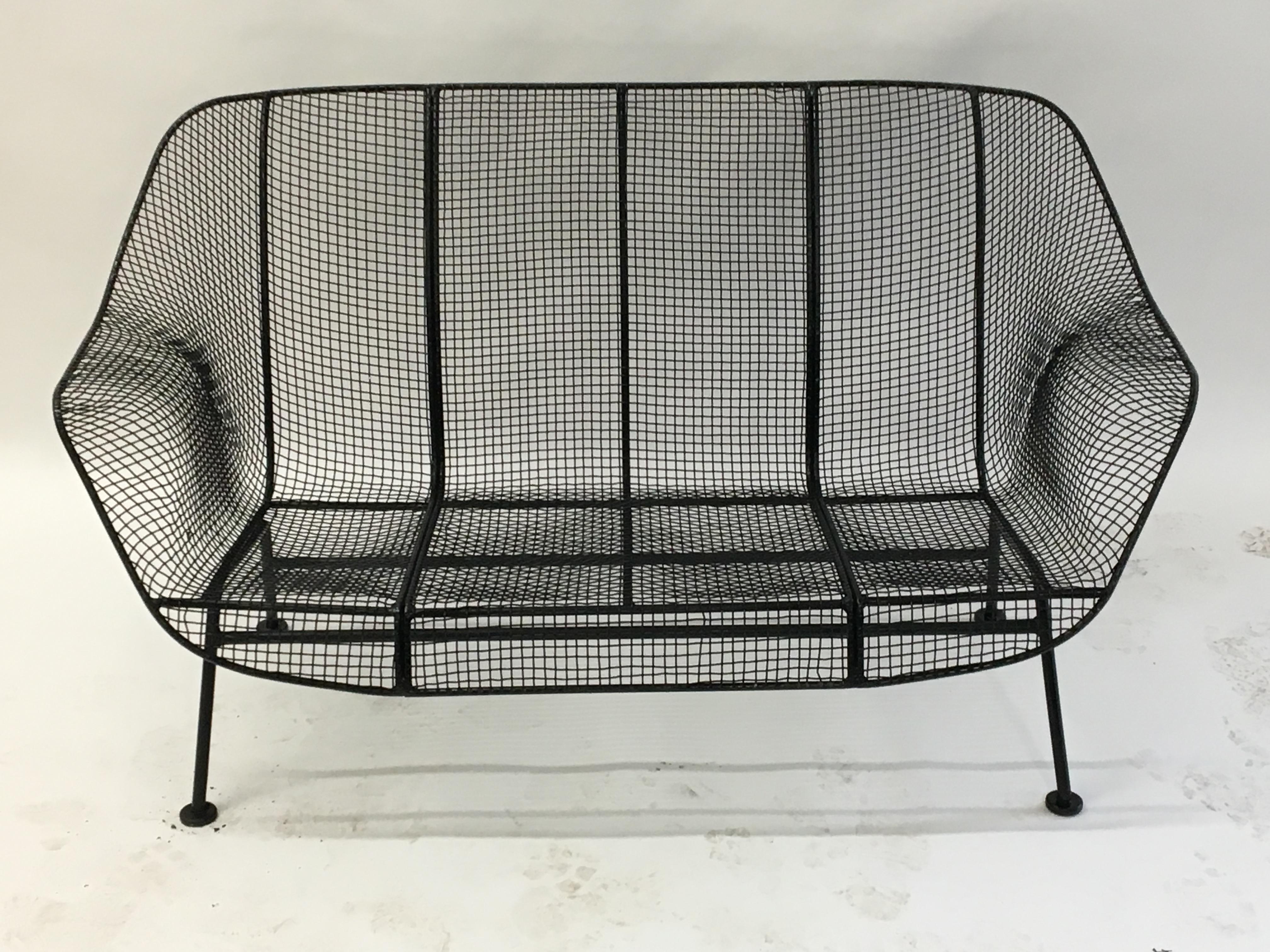 American Original Woodard Sculpture Two-Seat Settee circa 1955 Made in America