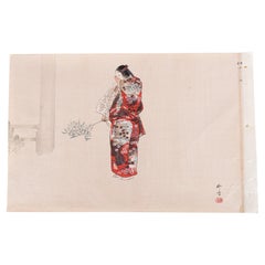 Grabado xilográfico original Japón (1925) por Tsukioka Kogyo (firmado)