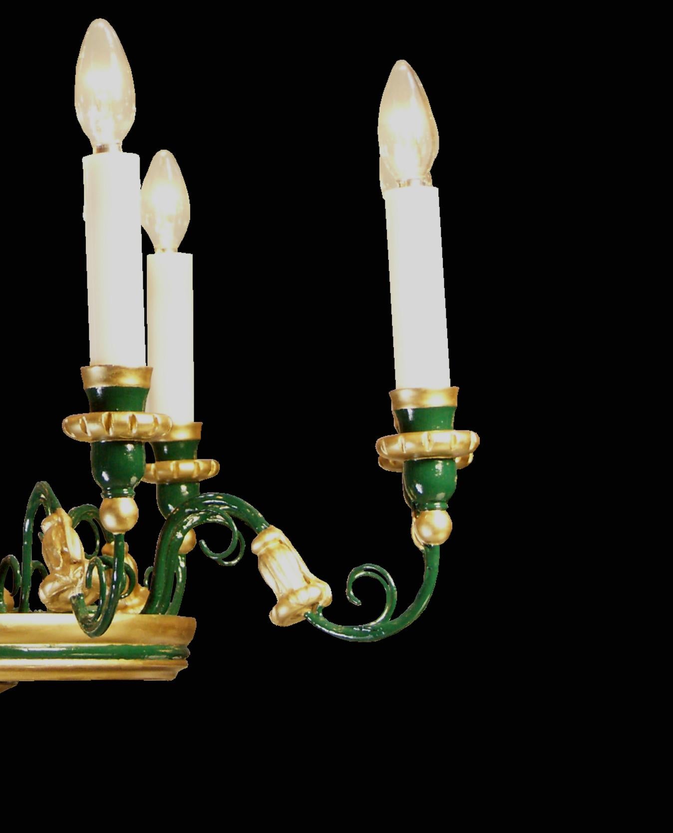 20th Century Original Wooden Viennese Biedermeier Style Chandelier, Austrian Mastercraft For Sale