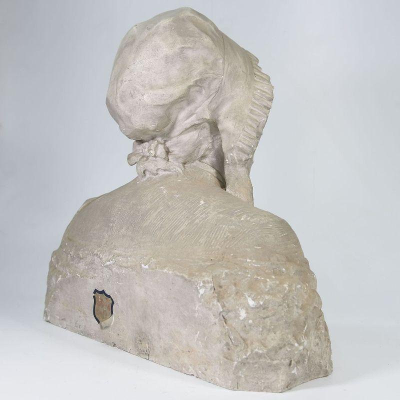 Original Workshop Plaster Representing an Old 19th Century Peasant Woman For Sale 1