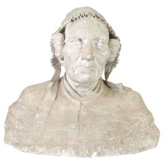 Original Workshop Plaster Representing an Old 19th Century Peasant Woman