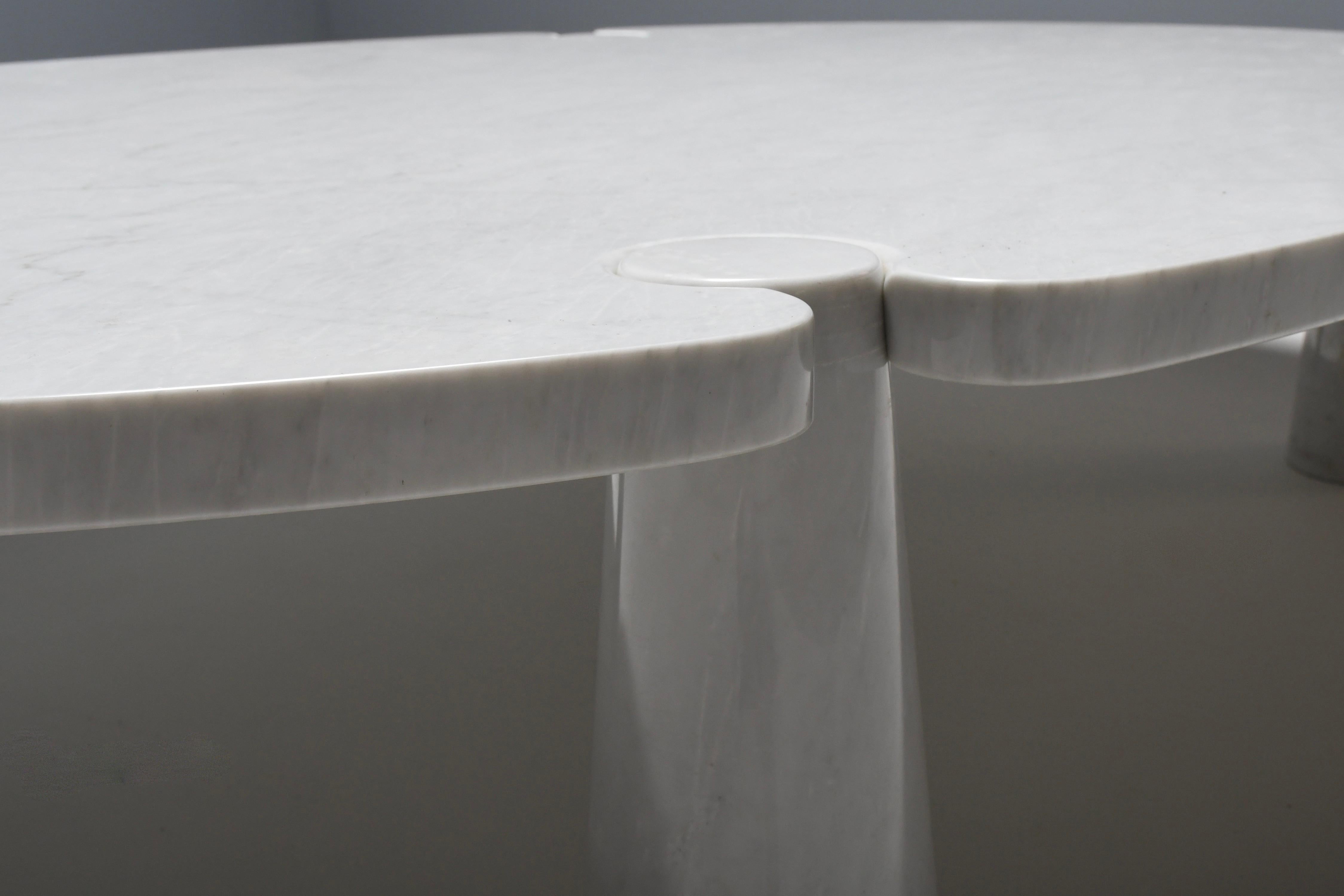 Stone Original XL ‘Eros’ Coffee Table in Carrara Marble by Angelo Mangiarotti, 1970s