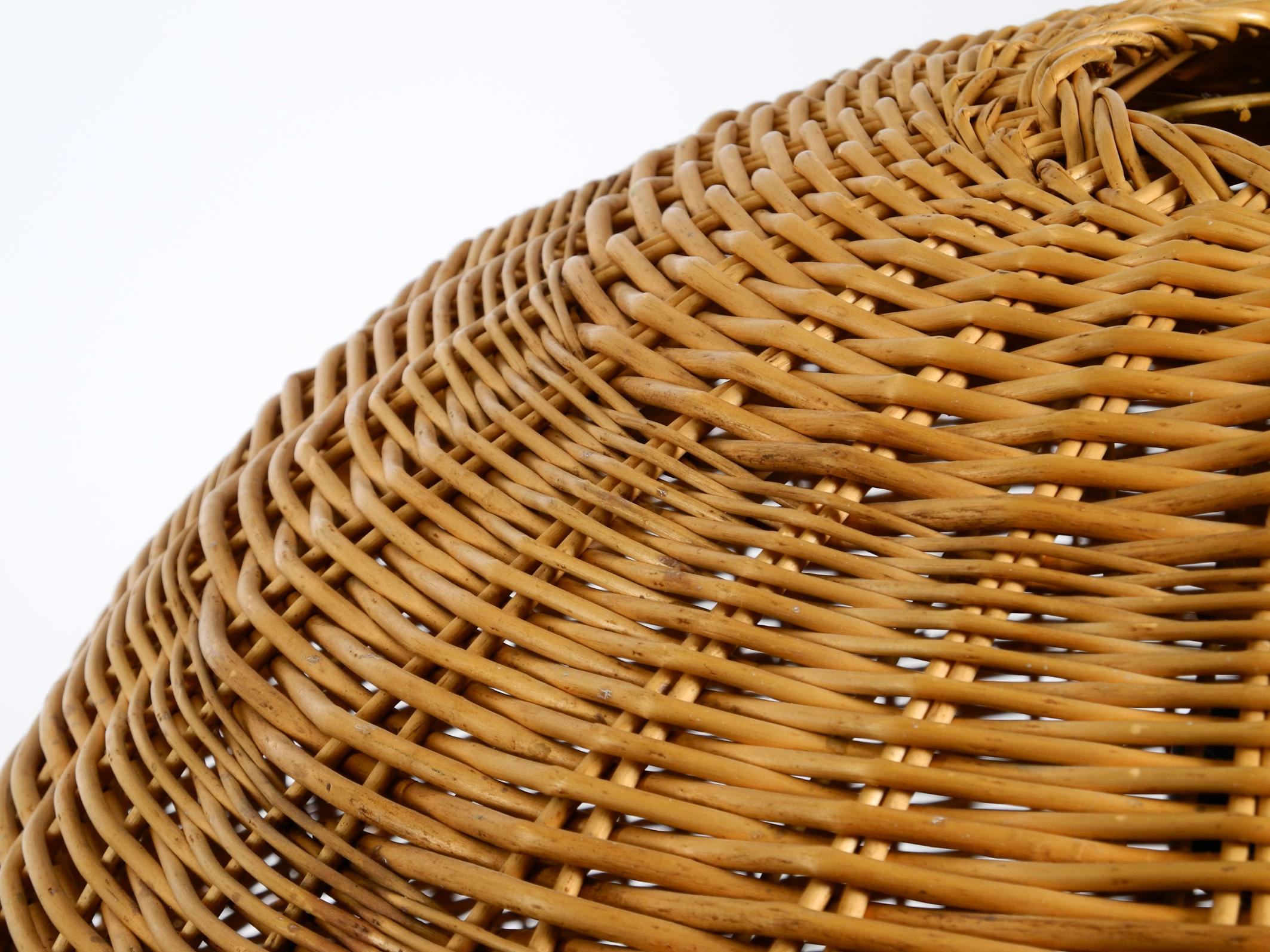 Lampada a sospensione a sfera in rattan originale XXL  Medio Secolo Moderno  Ø 66 cm  26