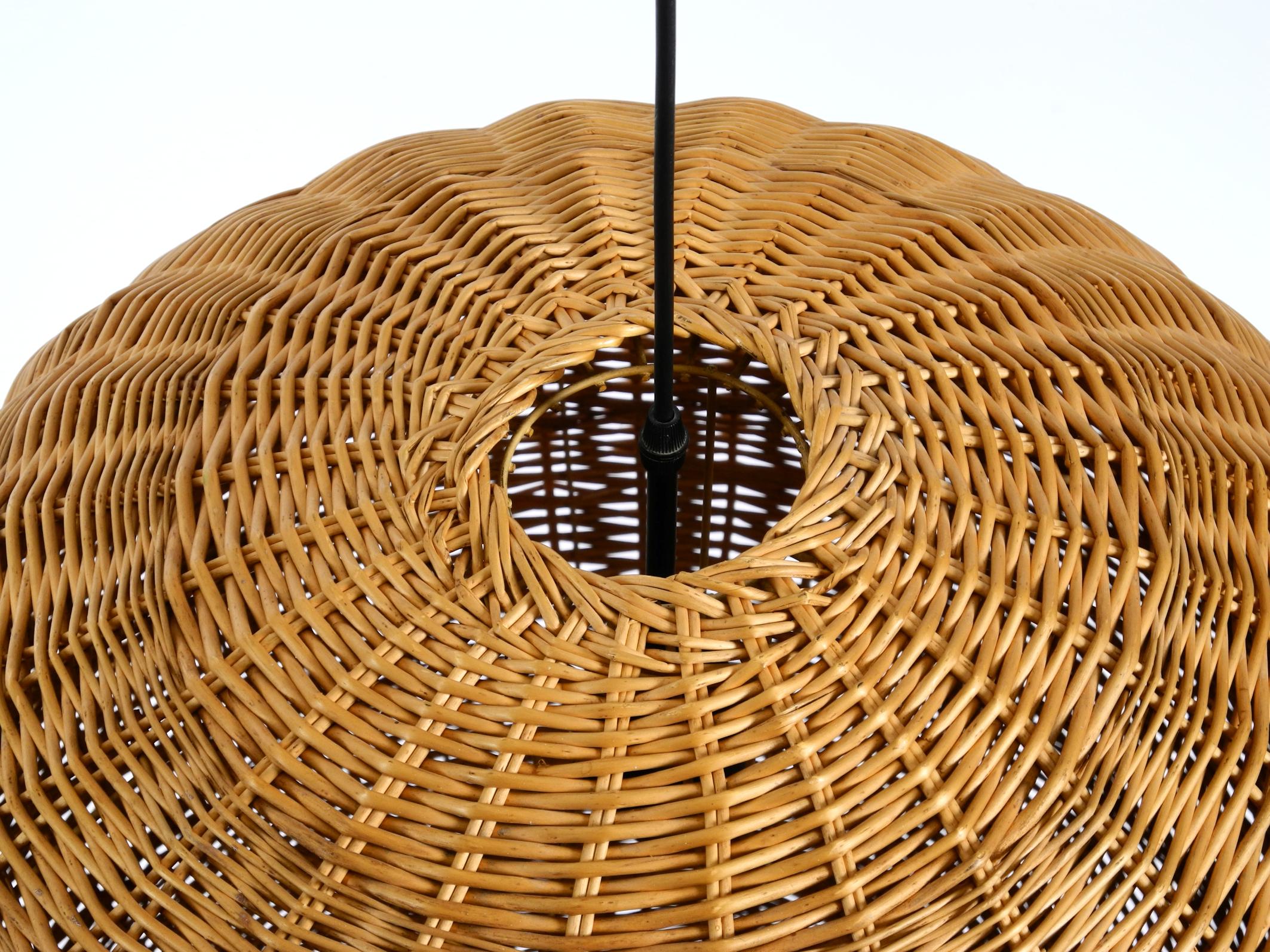 Lampada a sospensione a sfera in rattan originale XXL  Medio Secolo Moderno  Ø 66 cm  26