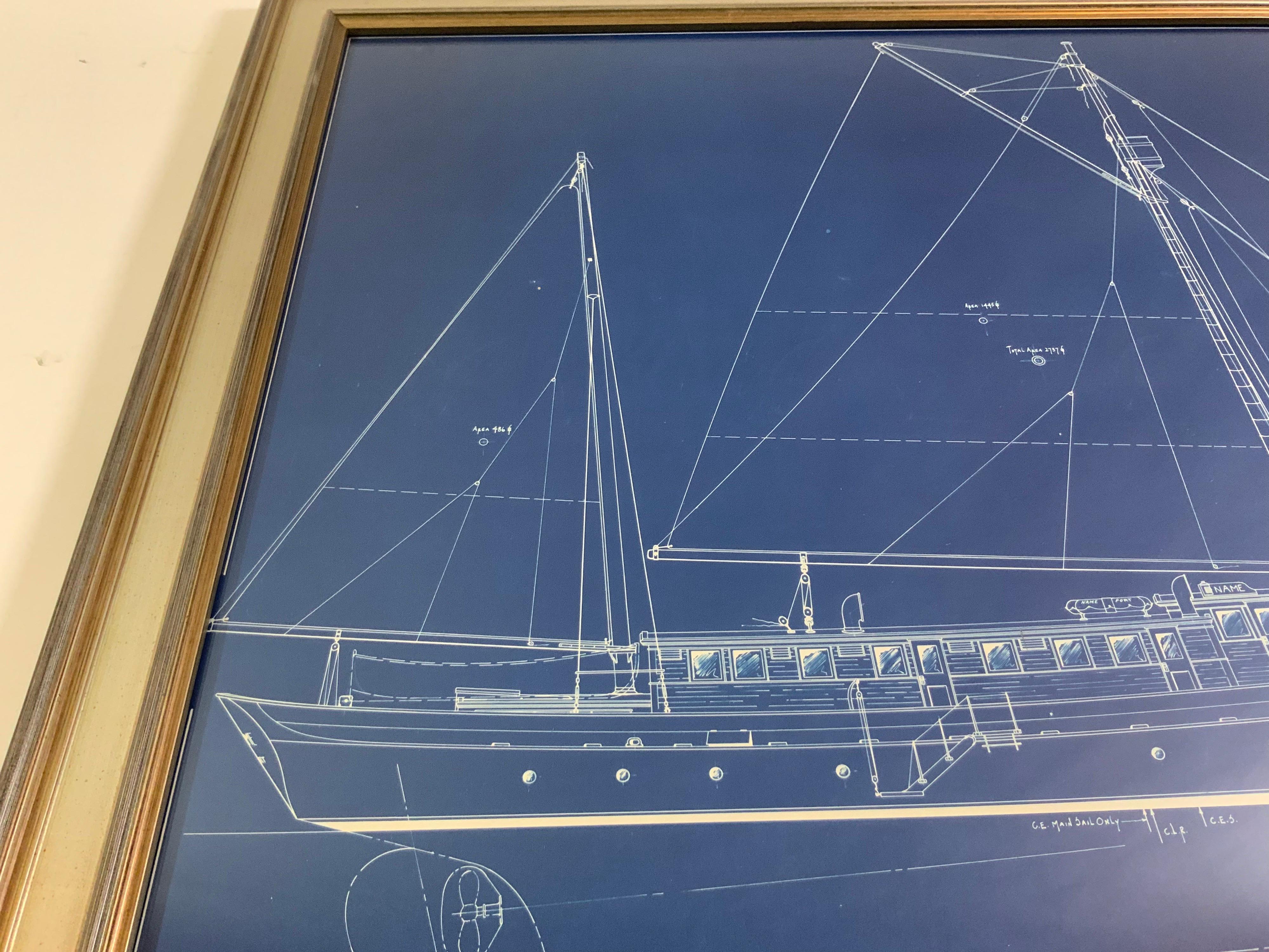 Original Yacht Blueprint by Eldredge McInnis 2