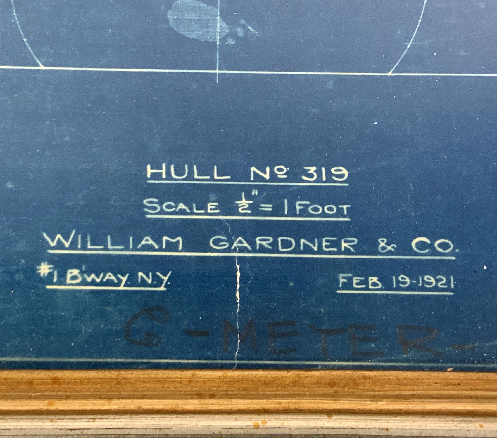 American Original Yacht Blueprint by Famed William Gardner For Sale