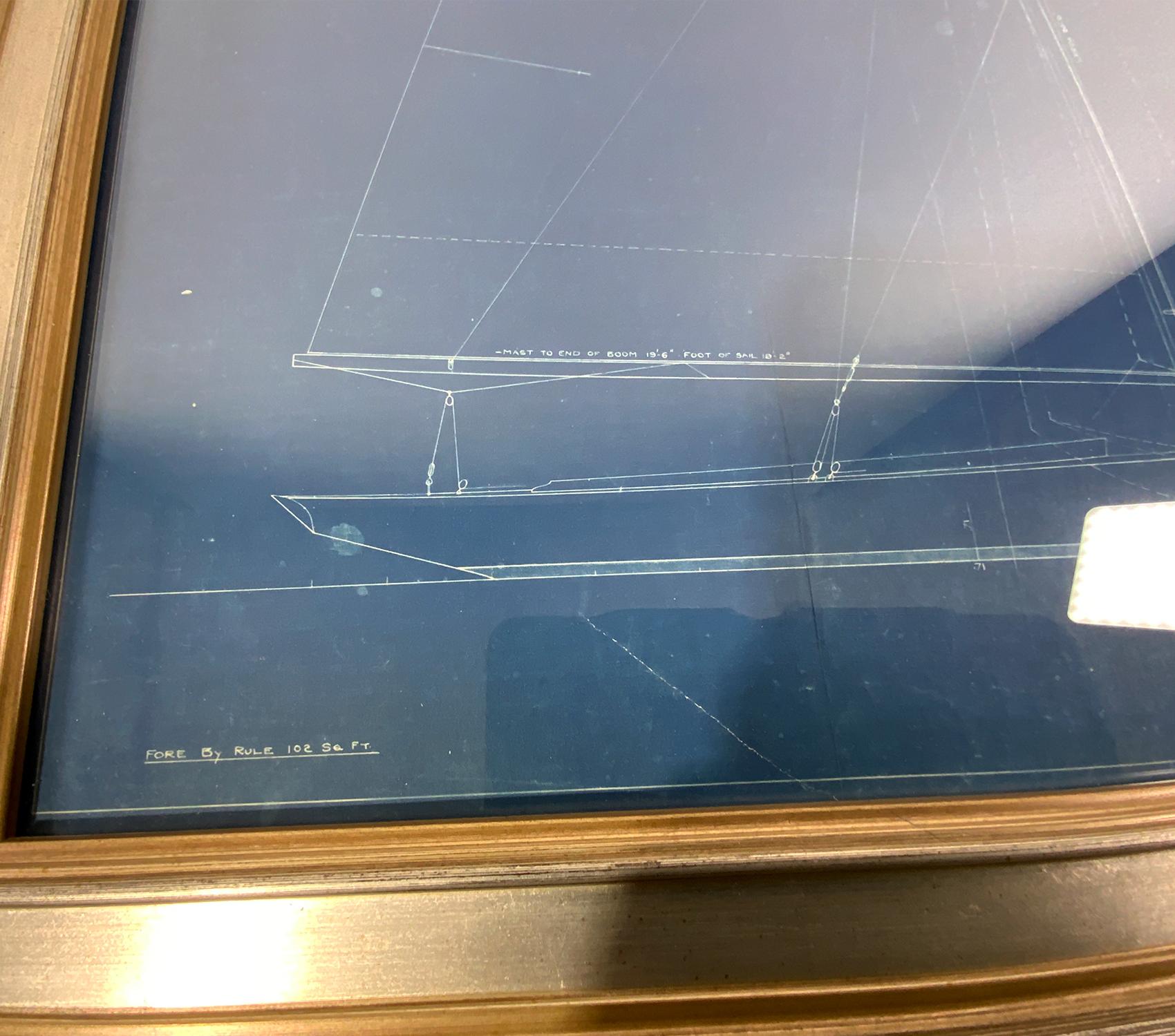 Early 20th Century Original Yacht Blueprint by Famed William Gardner For Sale