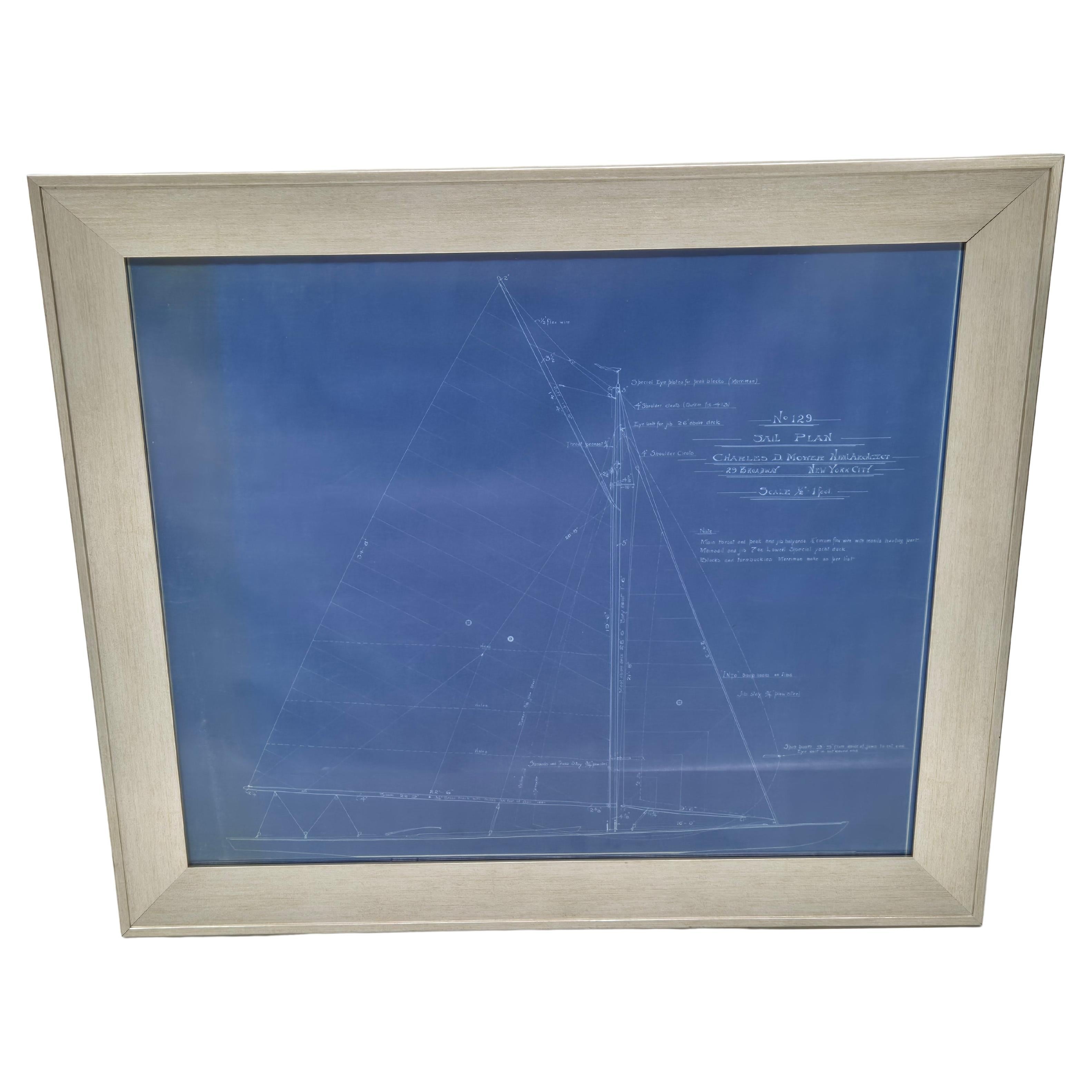 Pianta originale dello yacht dell'architetto navale Charles D. Mower