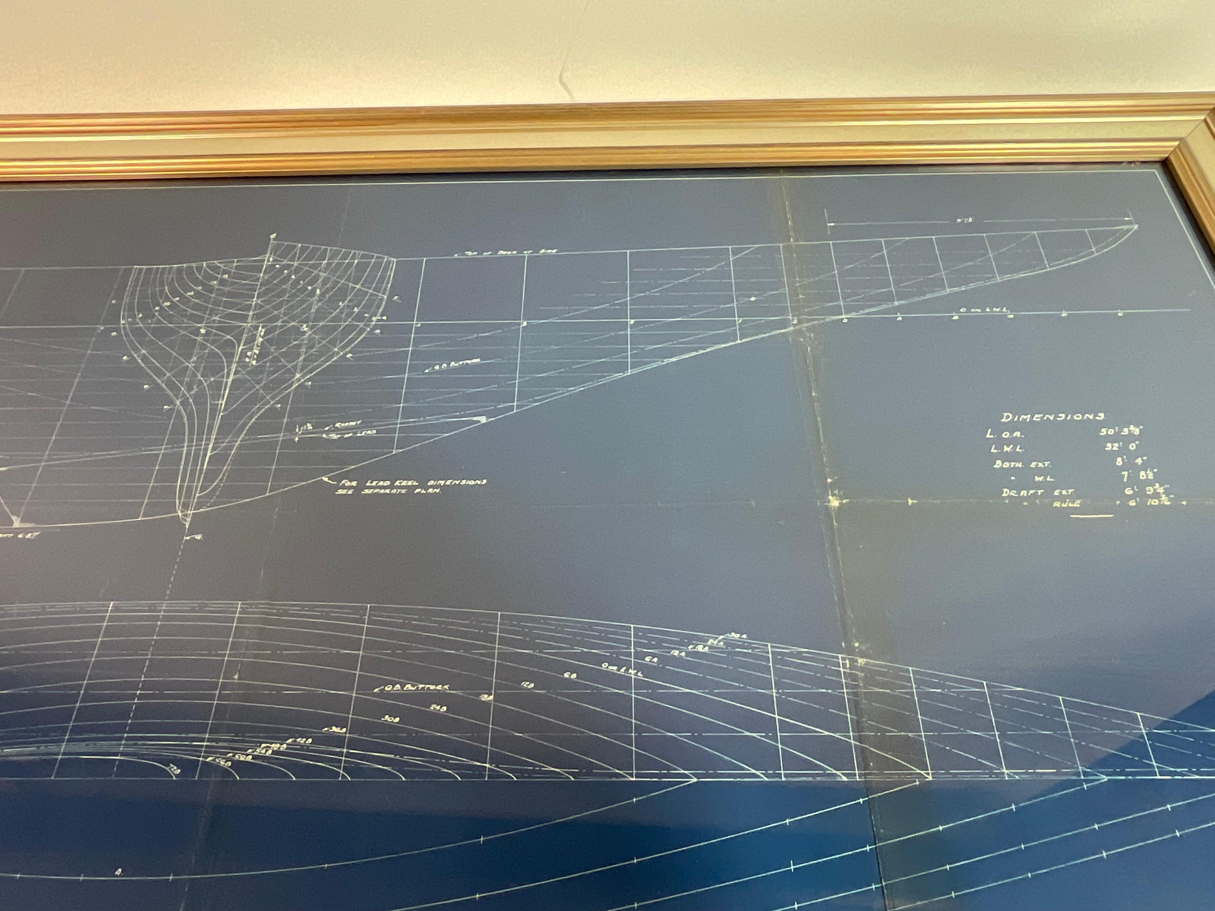 Original Yacht Blueprint for the Q Class Sloop 