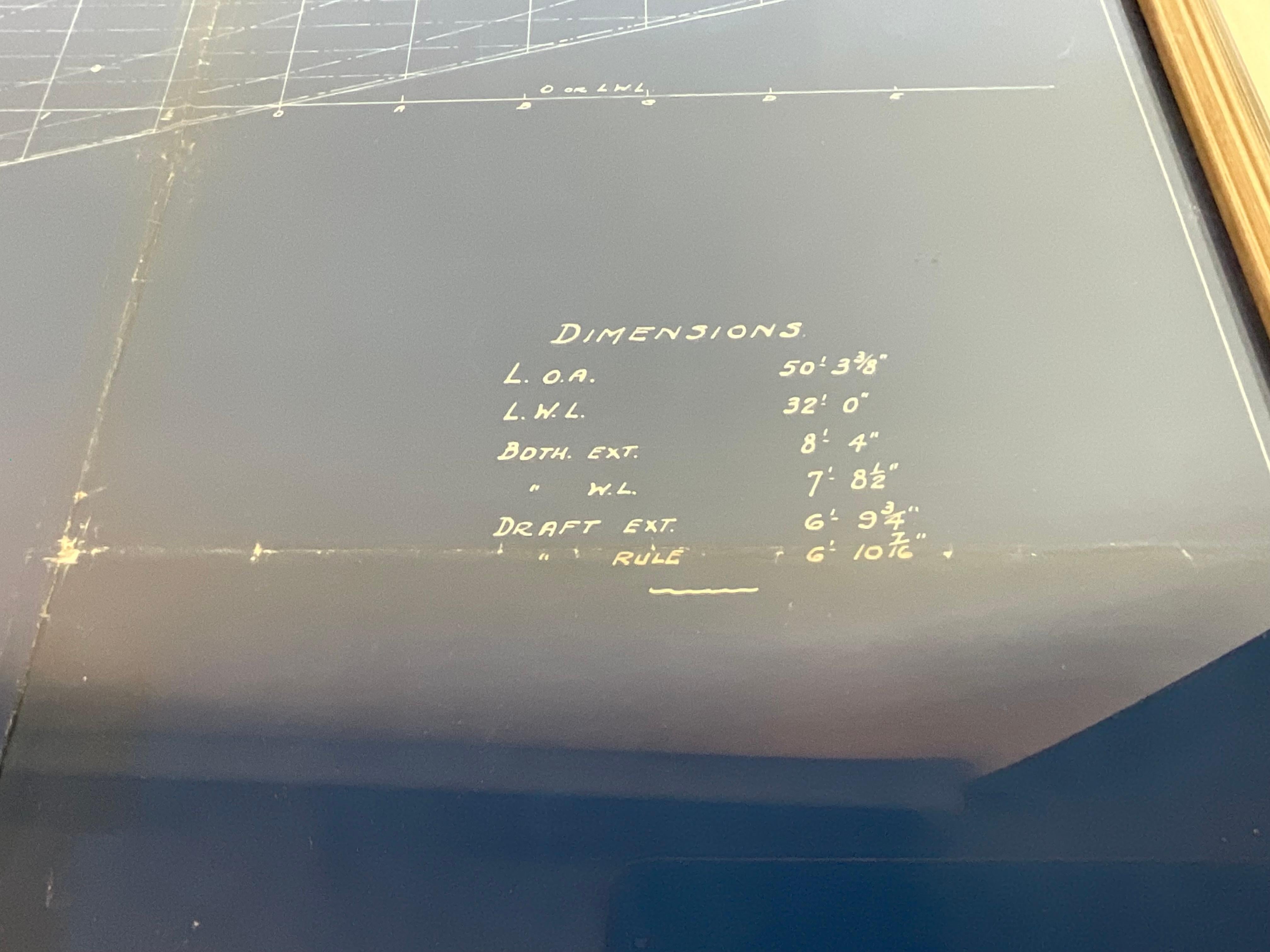 Original Yacht Blueprint for the Q Class Sloop 