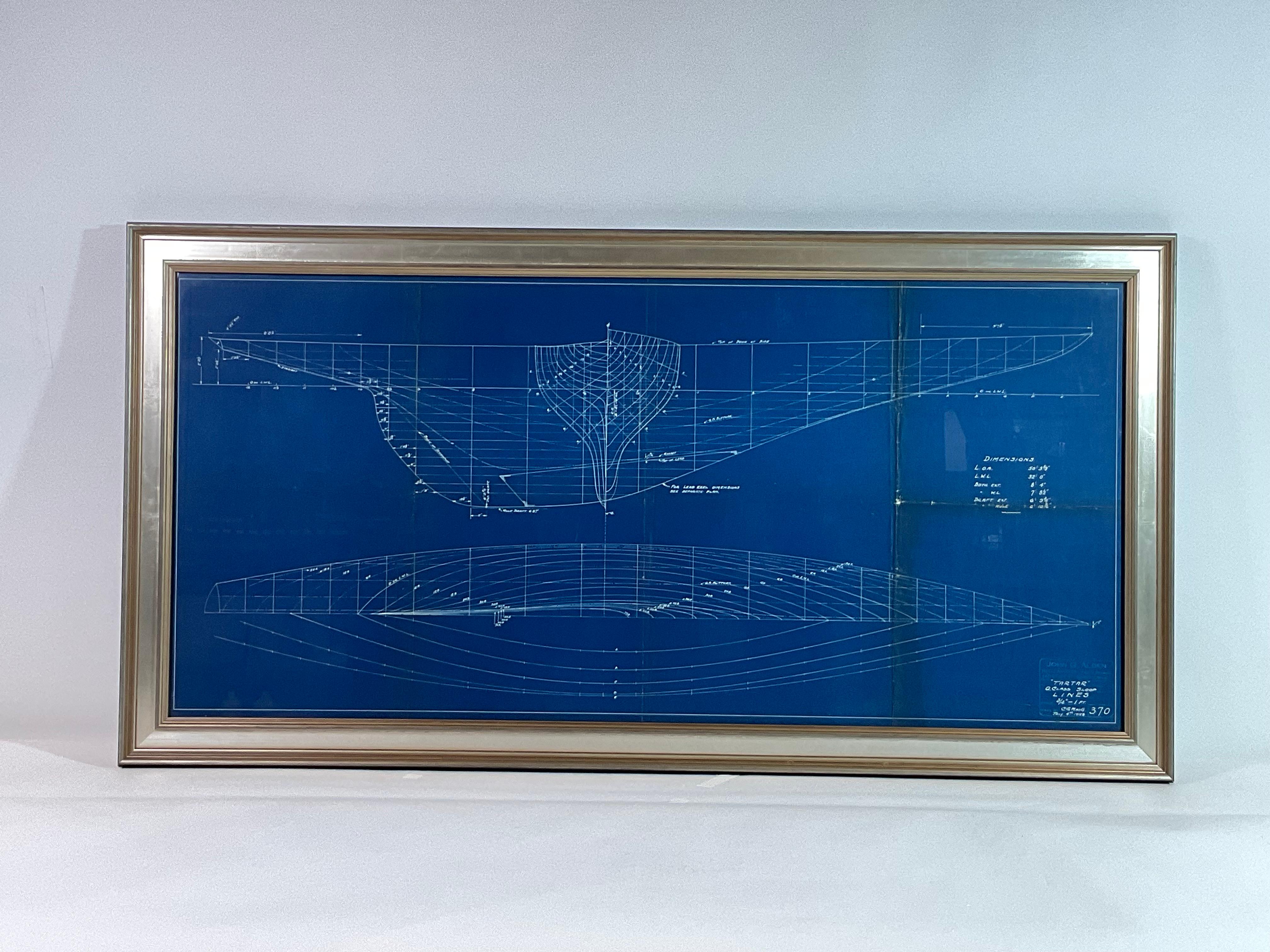 Original Yacht Blueprint for the Q Class Sloop 