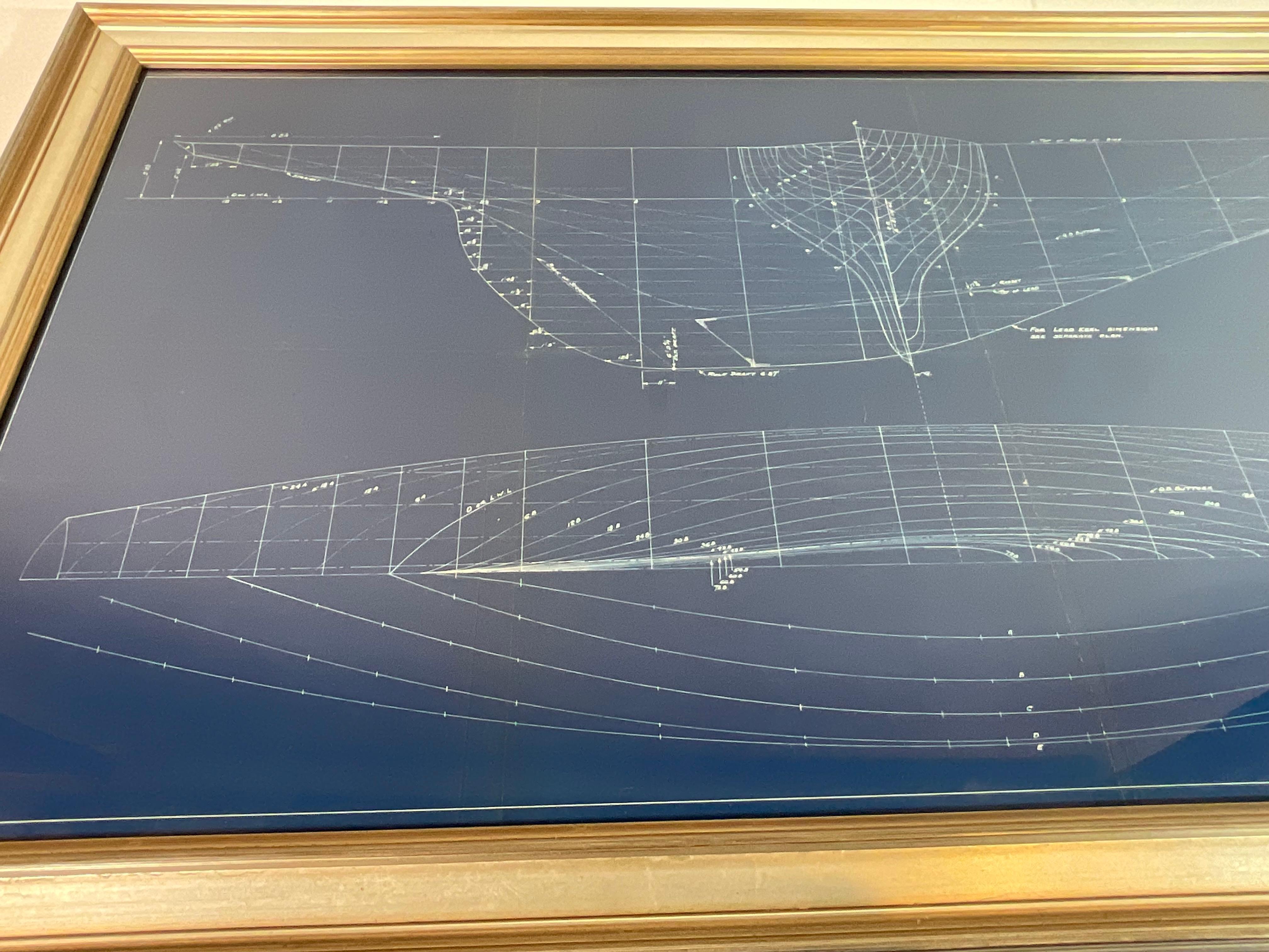 Original Yacht Blueprint for the Q Class Sloop 