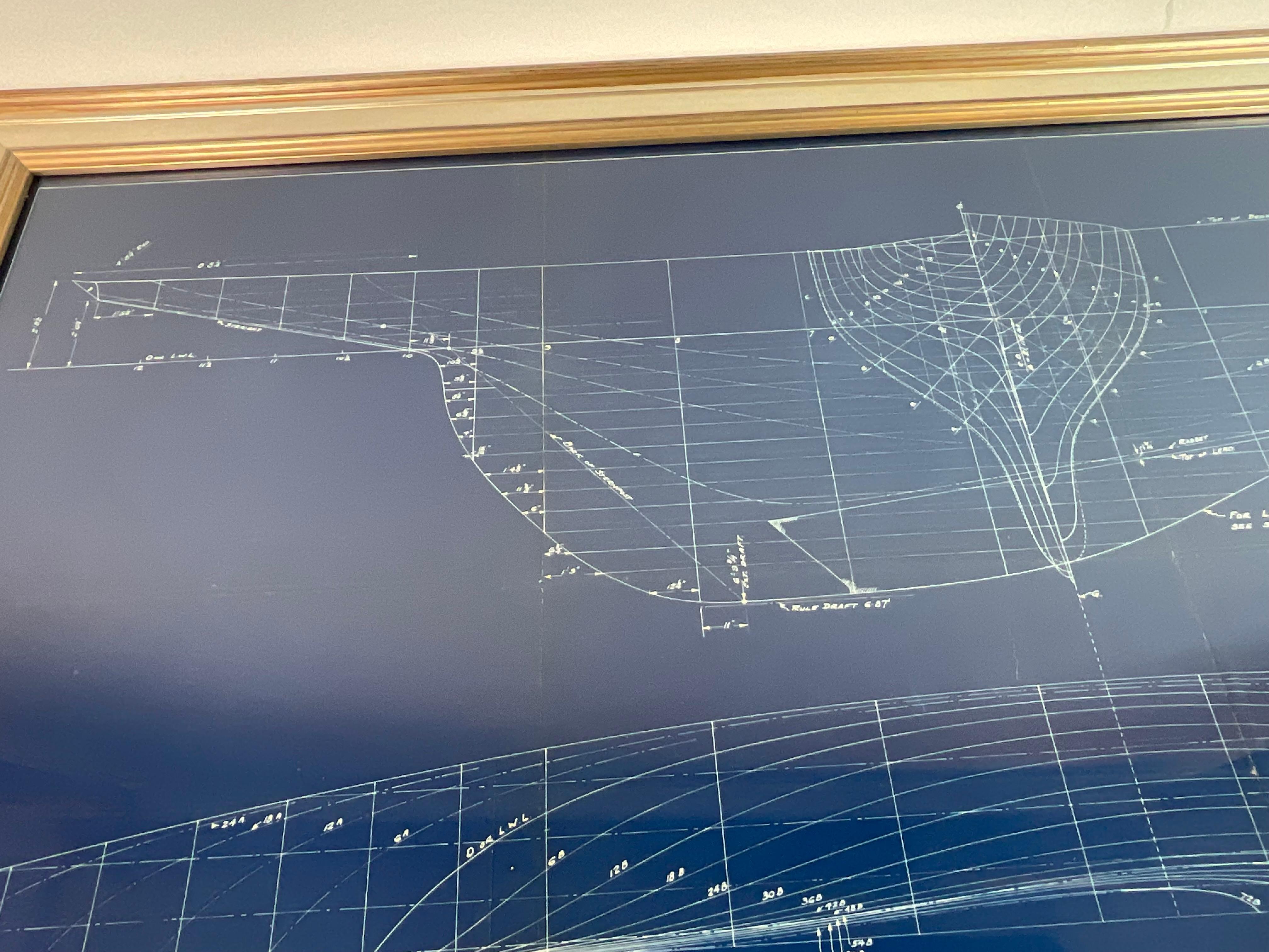 Original Yacht Blueprint for the Q Class Sloop 