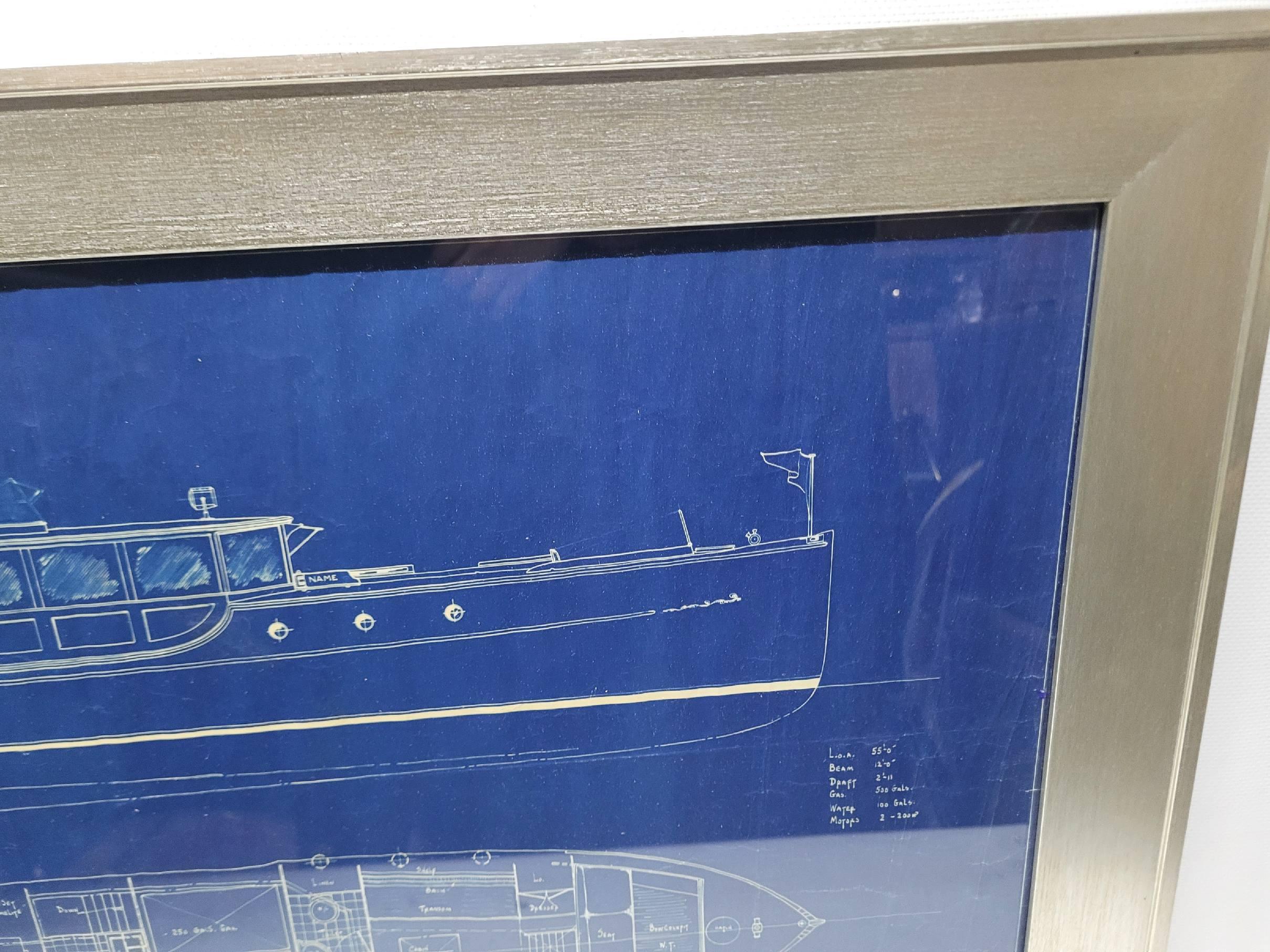Carta Progetto originale di uno yacht da crociera espresso di 55 piedi Eldredge-McInnis in vendita
