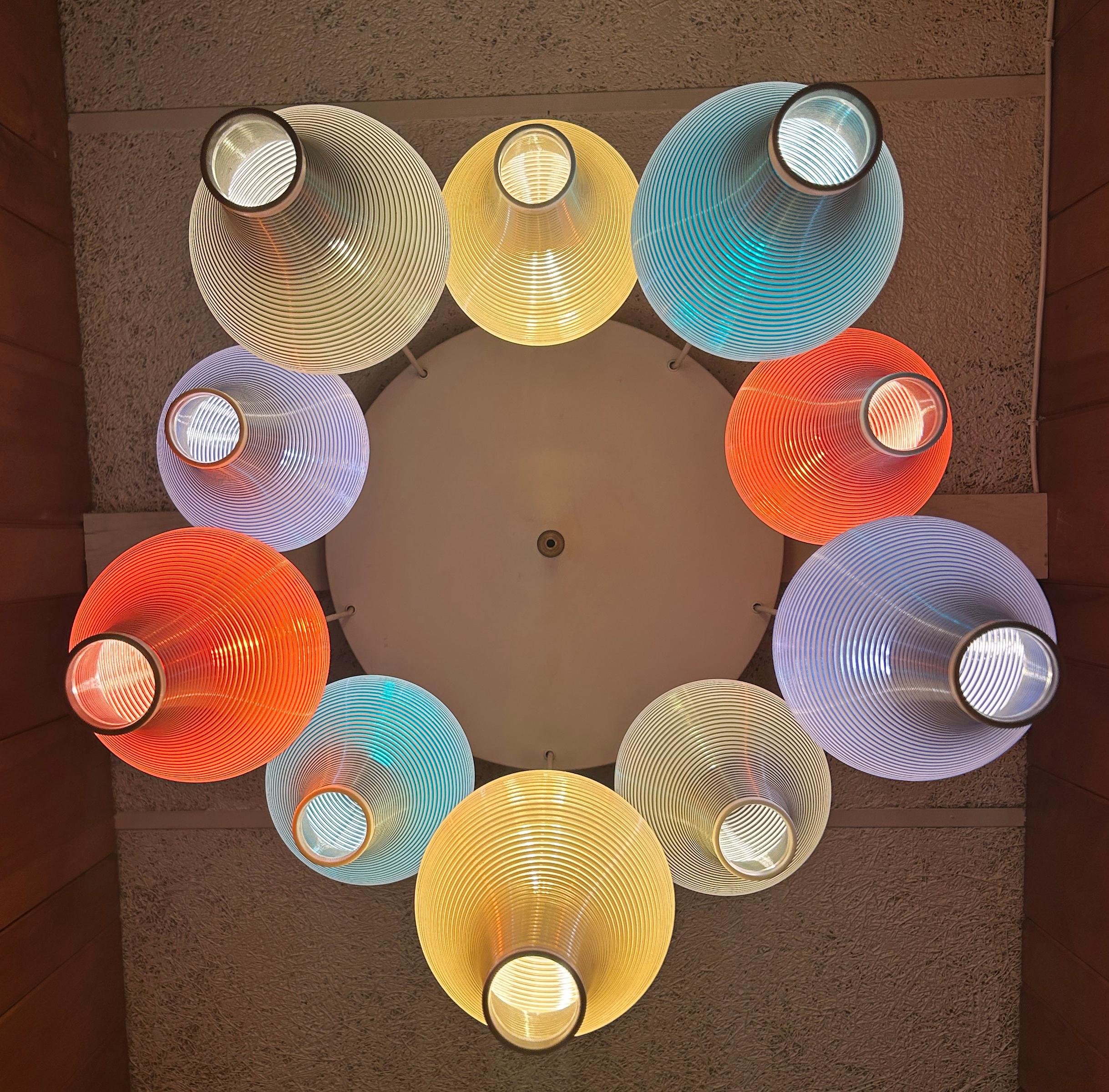 Originaler monumentaler Yasha Heifetz Rotaflex-Kronleuchter (Moderne der Mitte des Jahrhunderts) im Angebot