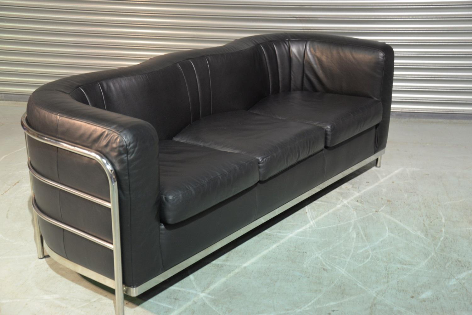 Original Zanotta Onda Leather Sofa Designed by Paolo Lomazzi, 1985 For Sale 5