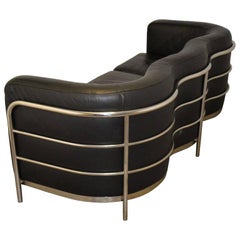 Original Zanotta Onda Leather Sofa Designed by Paolo Lomazzi, 1985