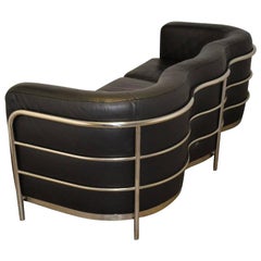 Original Zanotta Onda Leather Sofa Designed by Paolo Lomazzi, 1985