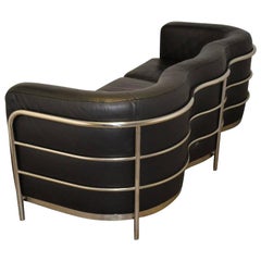 Original Zanotta Onda Leder-Sofa, entworfen von Paolo Lomazzi, 1985