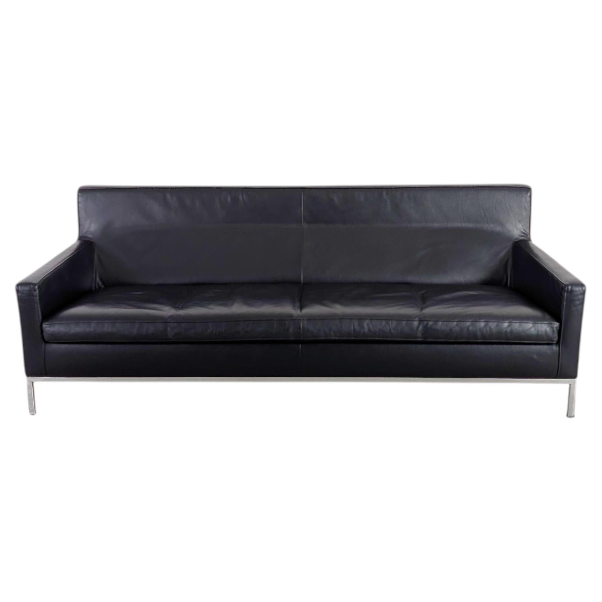 Original Zanotta Sofa Italien Design Couch Leder schwarz For Sale