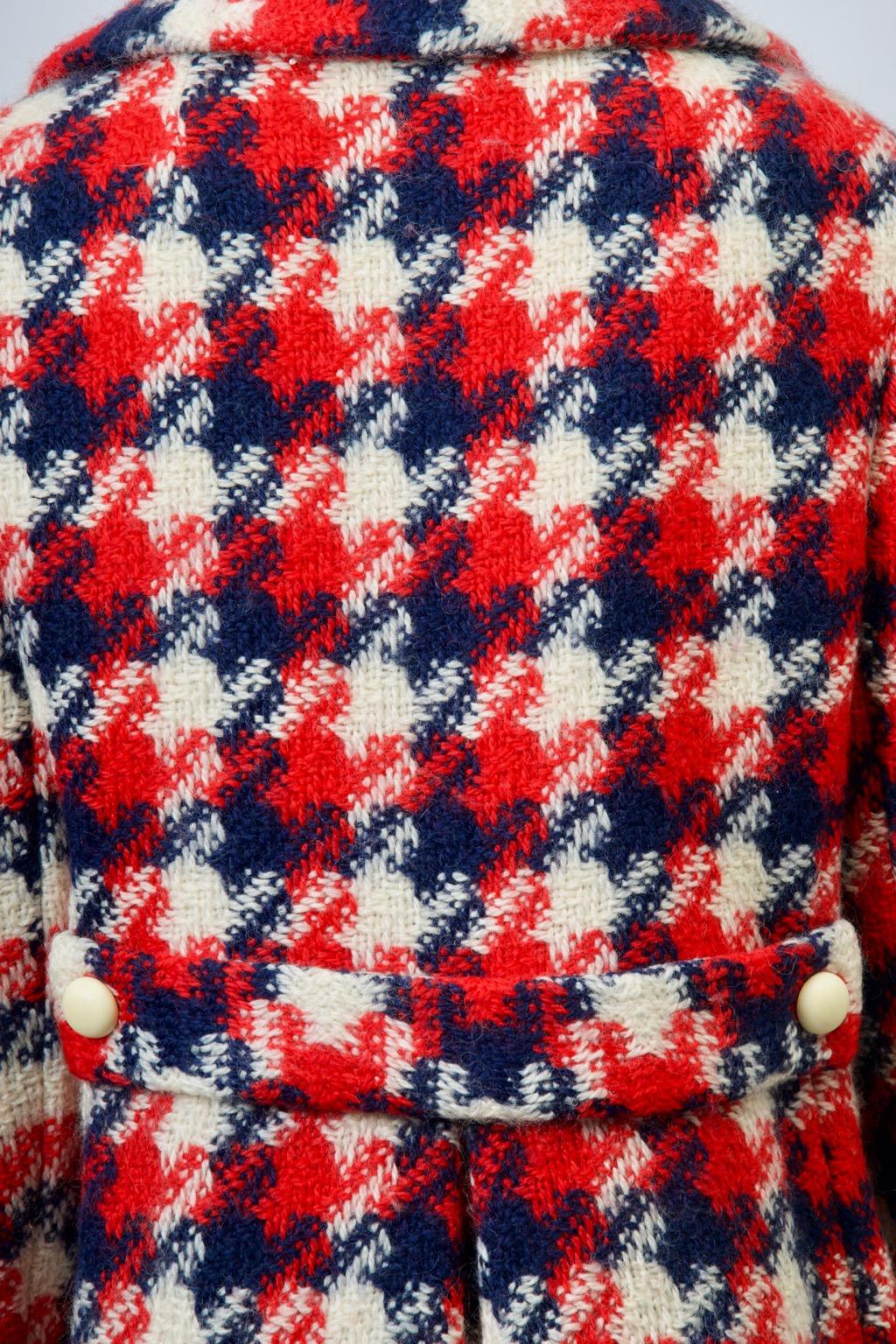 Originala 1960s Red/White/Blue Plaid Coat 1