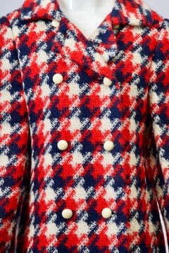 Originala 1960s Red/White/Blue Plaid Coat