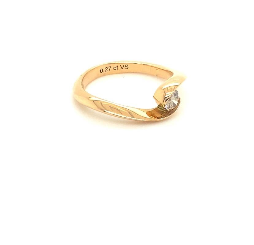 Brilliant Cut Originaler Schaffrath Solitärring in 18 Karat Mt 0.27 Carat Brillant For Sale