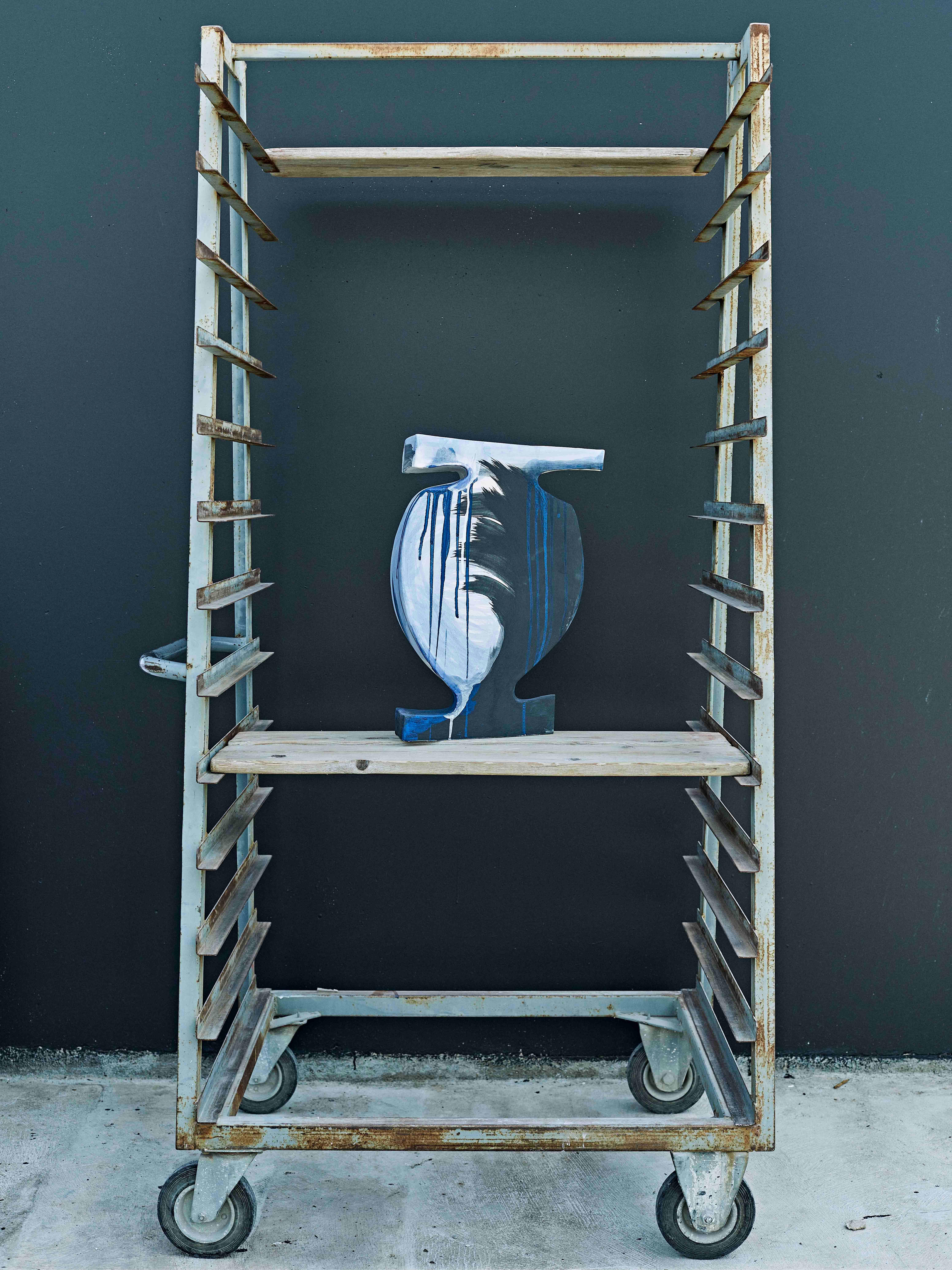 Origine Blue Ceramic X by Benjamin Poulanges In New Condition For Sale In Paris, FR