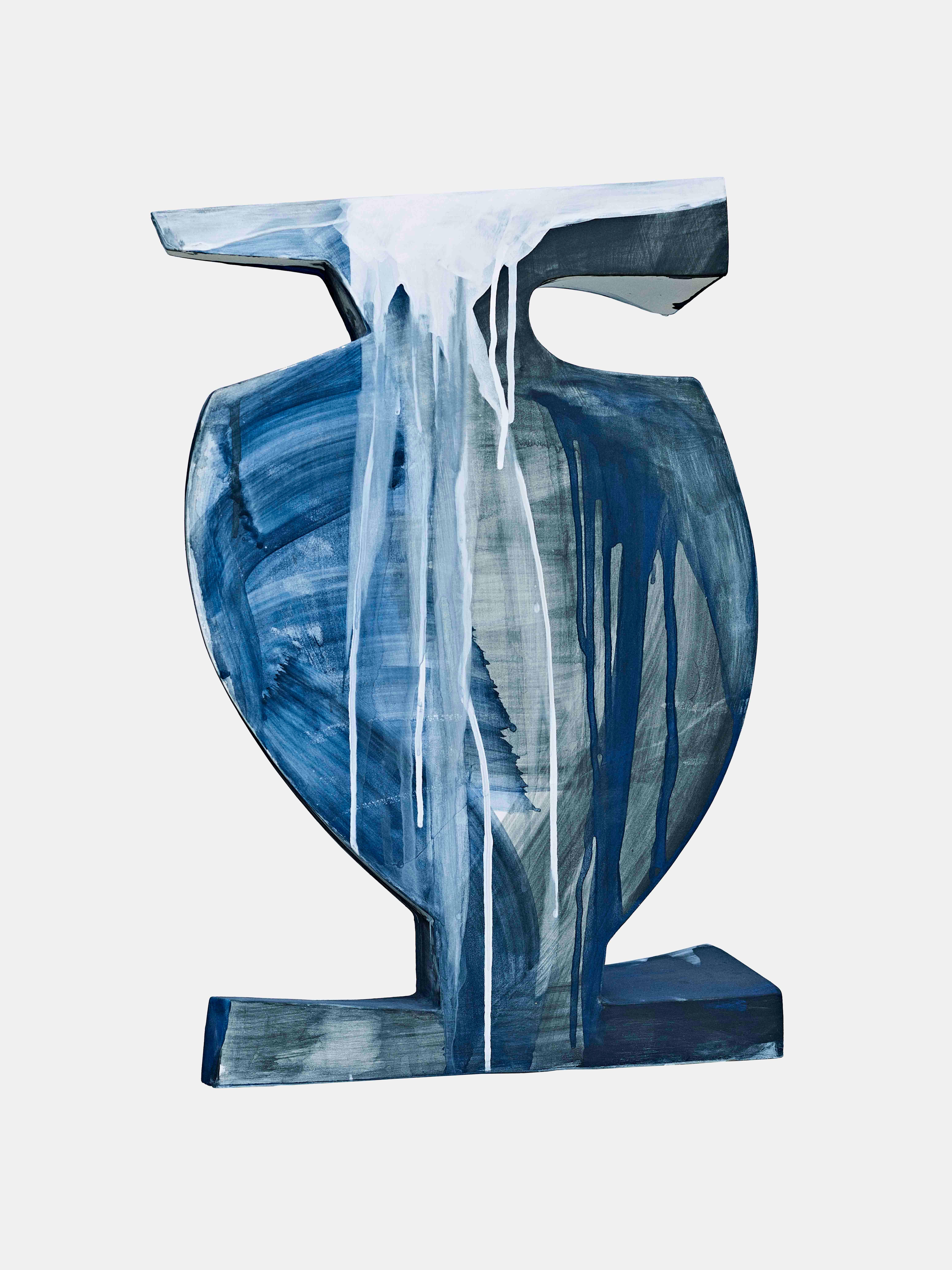 French Origine Blue Ceramic XIII by Benjamin Poulanges For Sale
