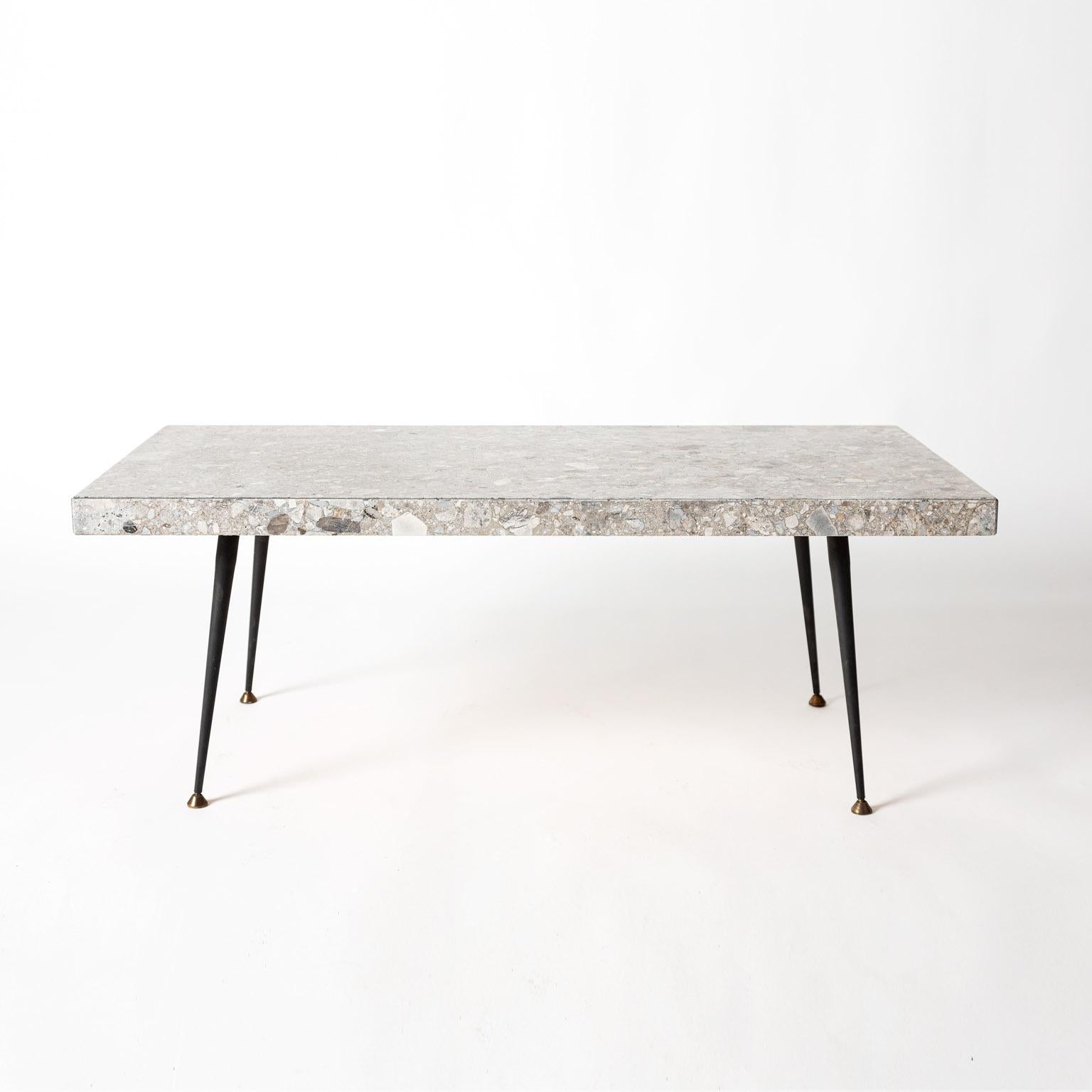 Brutalist Contemporary italian neo vintage Ceppo stone Origini coffee table by Spinzi