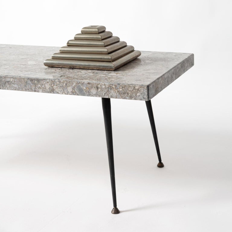Brass Contemporary italian neo vintage Ceppo stone Origini coffee table by Spinzi 