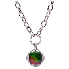 Origins Sterling Silver Ammolite Chain Link Necklace, A