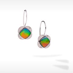 Origins Sterling Silver Ammolite Quatrefoil Earrings, AA