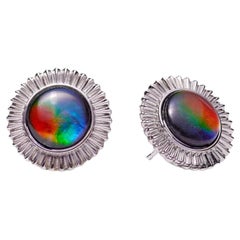 Origins Sterling Silver Ammolite Stud Earrings, AA