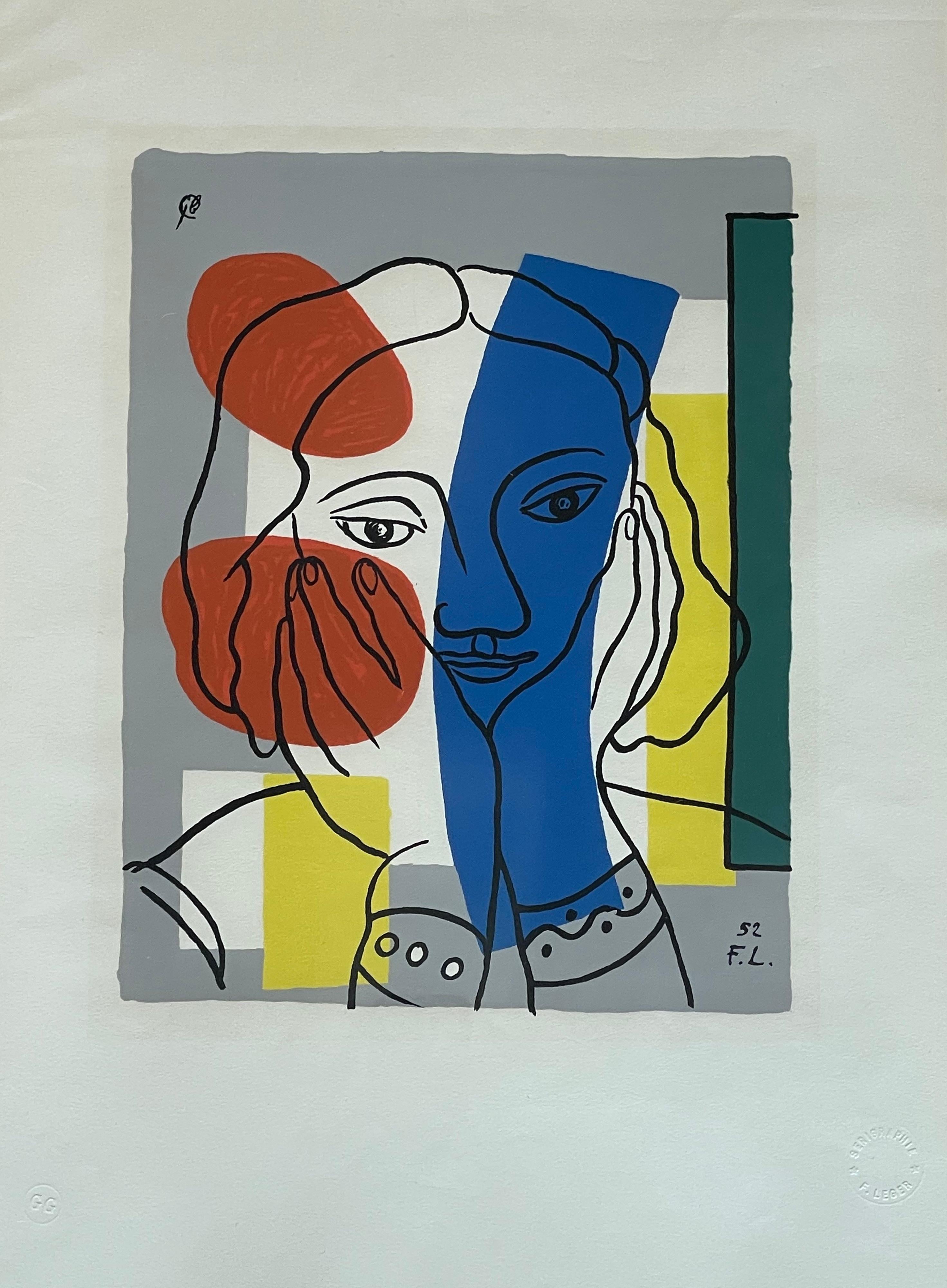 Peinture originale du célèbre peintre cubiste et pop art, Fernard Léger
Authentifié, signé et tamponné 
Source : Paris, Martyn Lawrence Bullard