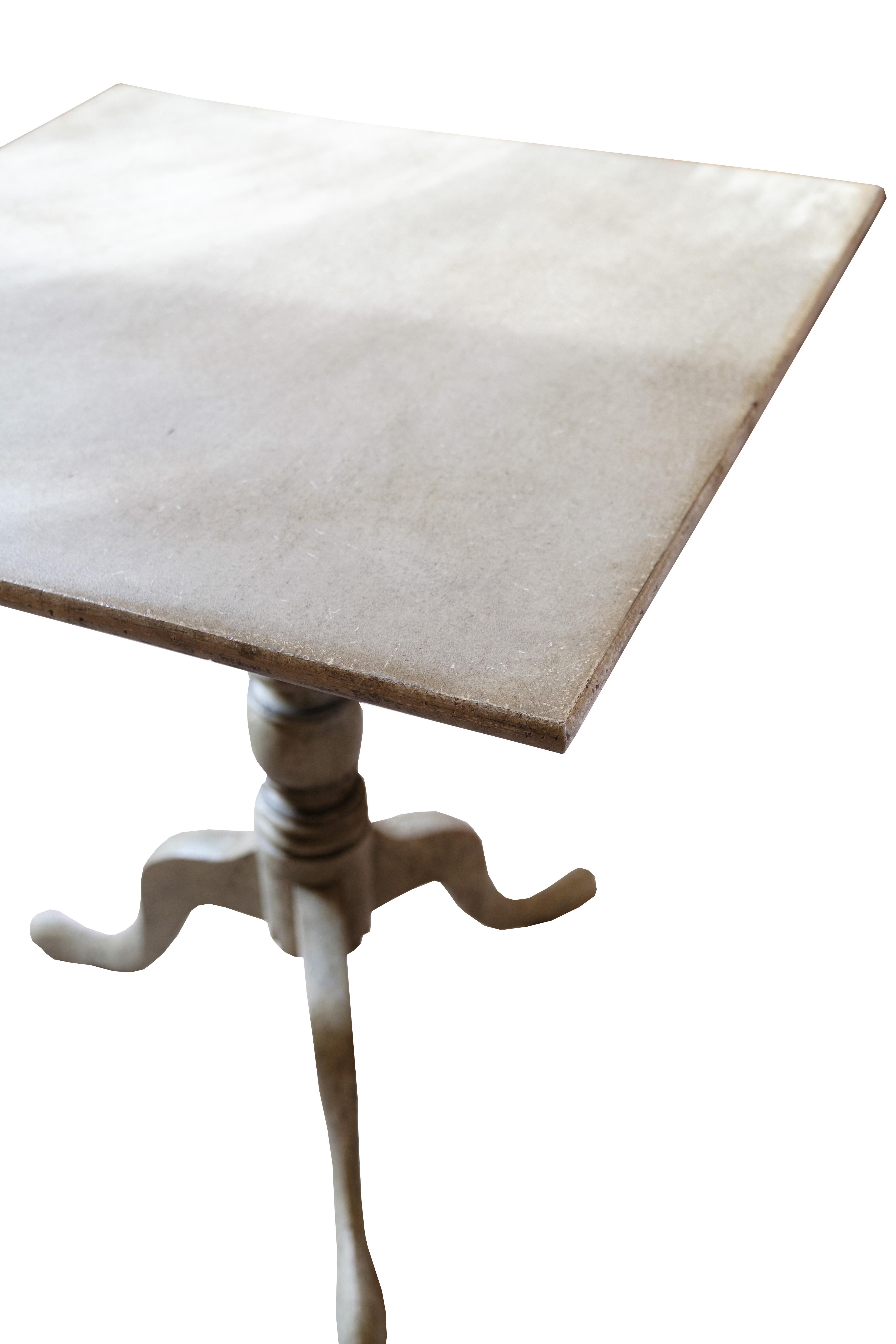 Danish Orignal Painted Column/Side Table With Tilt Function In Greyish Colors From 1840 For Sale