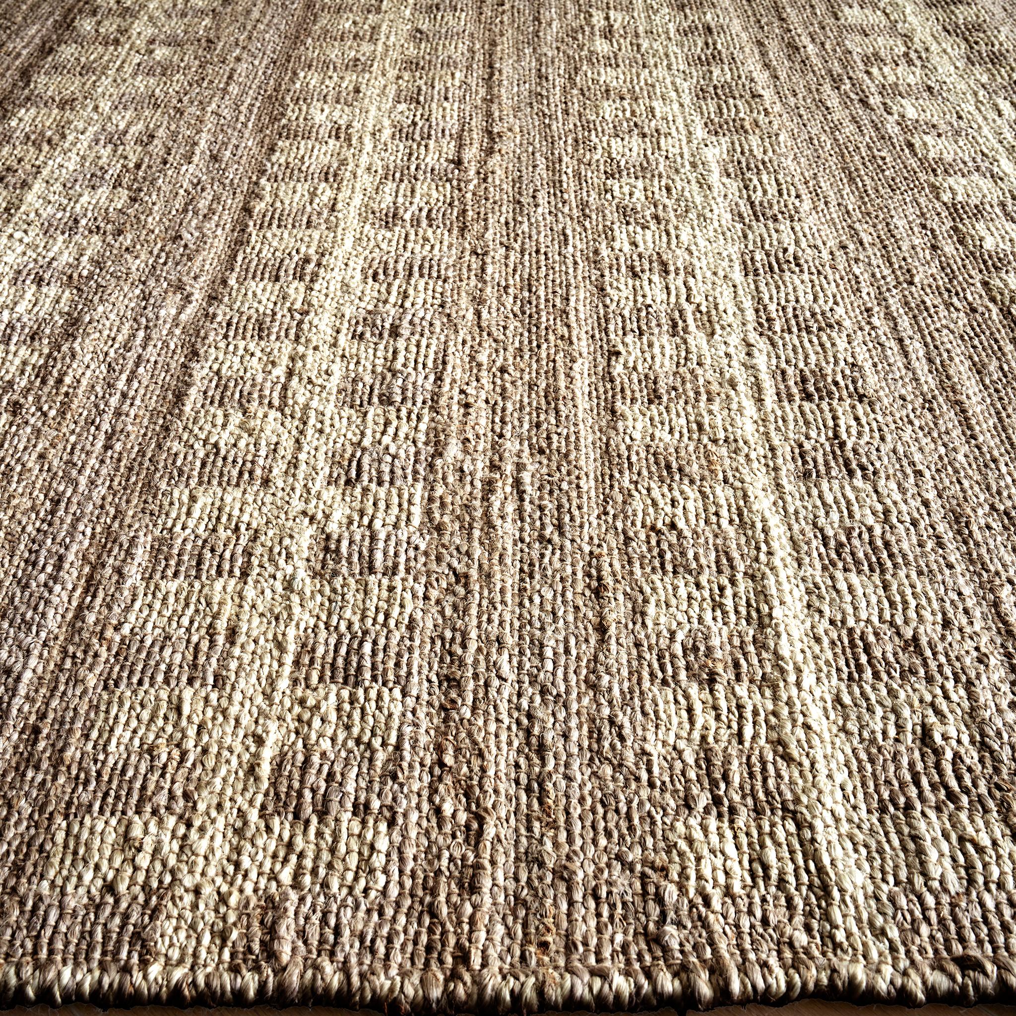 Origo 6x9ft natürliche 100% handgesponnene Jute natral Zaun Design Luxus handgewebten Teppich (Indisch) im Angebot