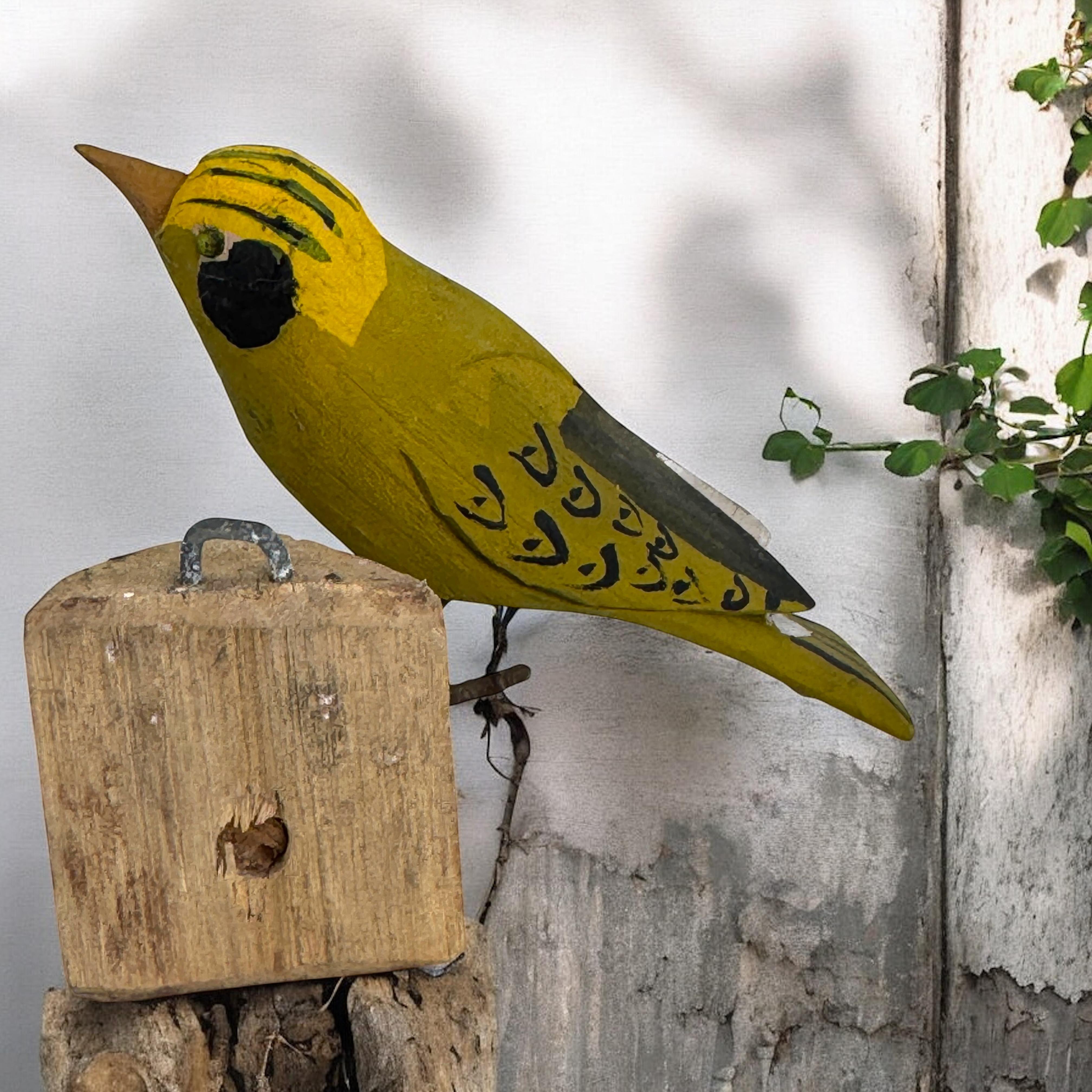 Oriole Vichtauer Pájaro de madera tallada a mano Arte popular de la Selva Negra, Austria, década de 1910 en venta 2