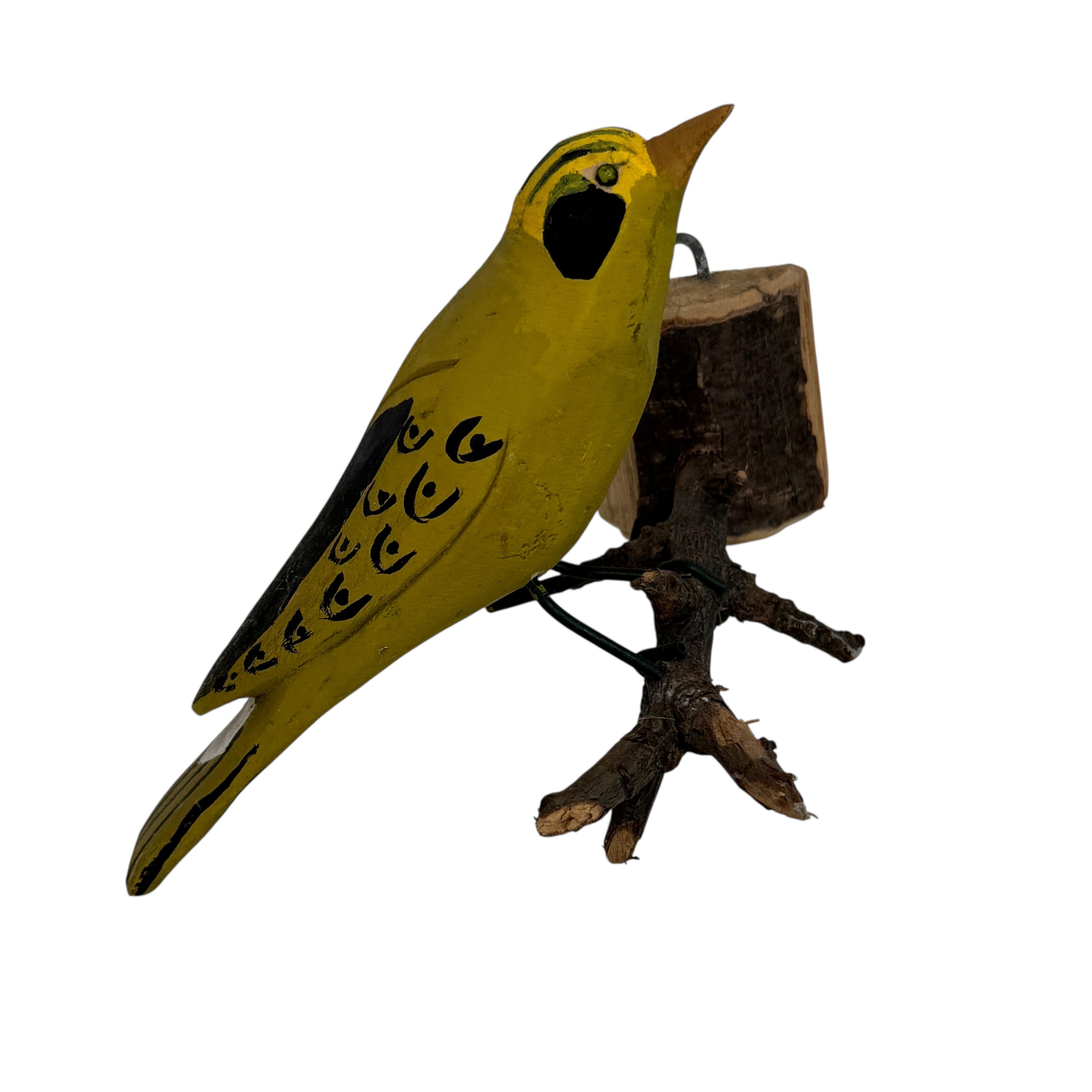 Oriole Vichtauer Pájaro de madera tallada a mano Arte popular de la Selva Negra, Austria, década de 1910 en venta 8