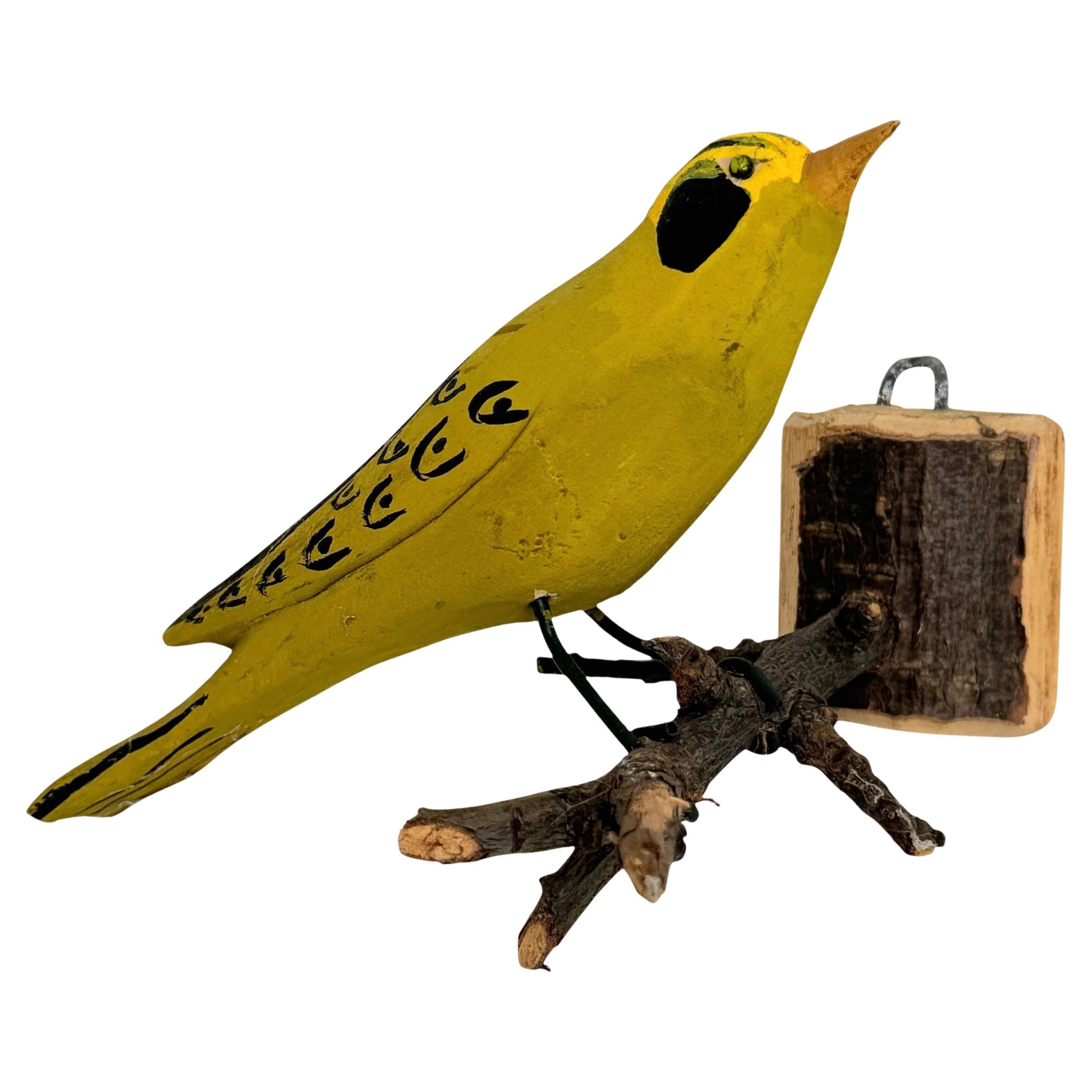 Oriole Viechtauer Hand Carved Wood Bird Black Forest Folk Art, Austria, 1910s